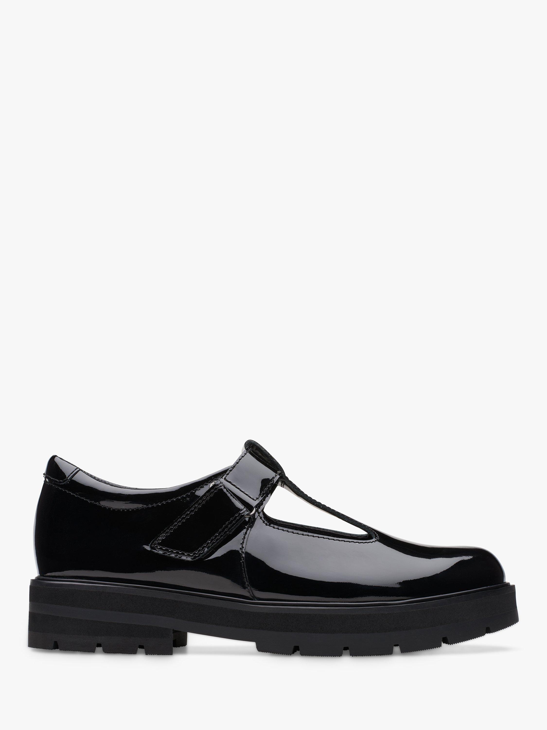 Clarks Kids' Prague Brill School Shoes, Black Pat