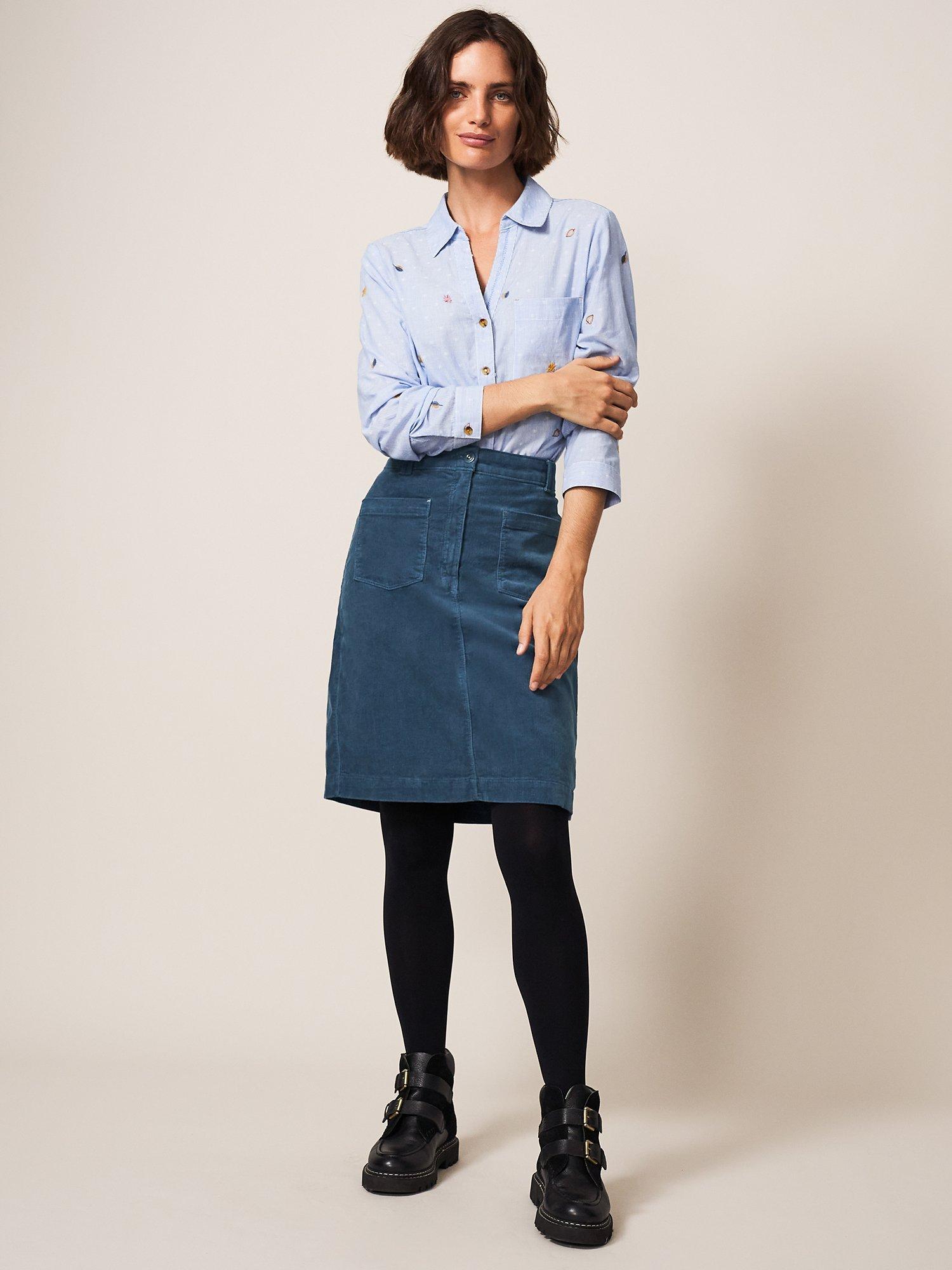 White Stuff Melody Organic Cotton Cord Skirt