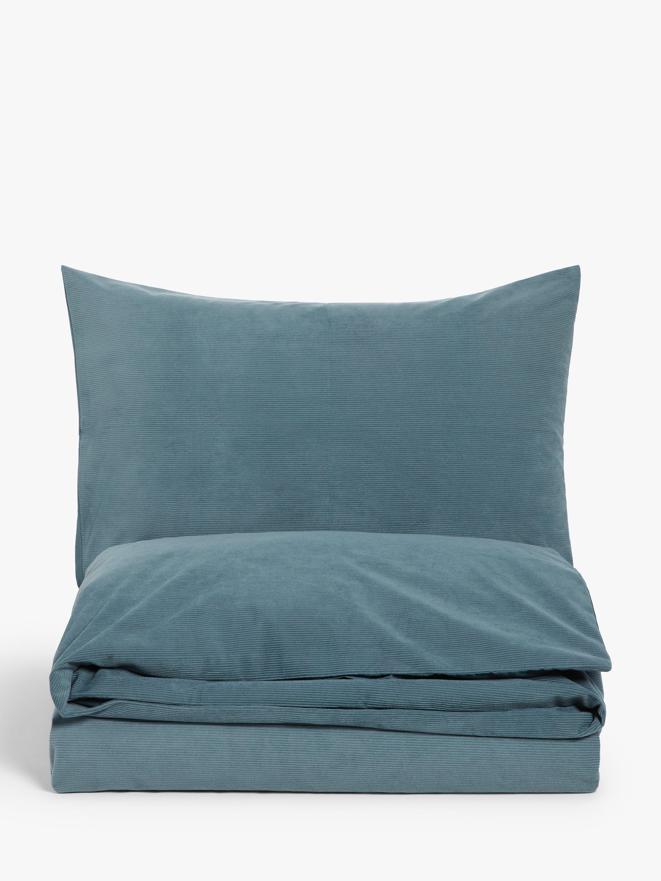 John Lewis Warm & Cosy Cord Duvet Cover Set, Soft Teal
