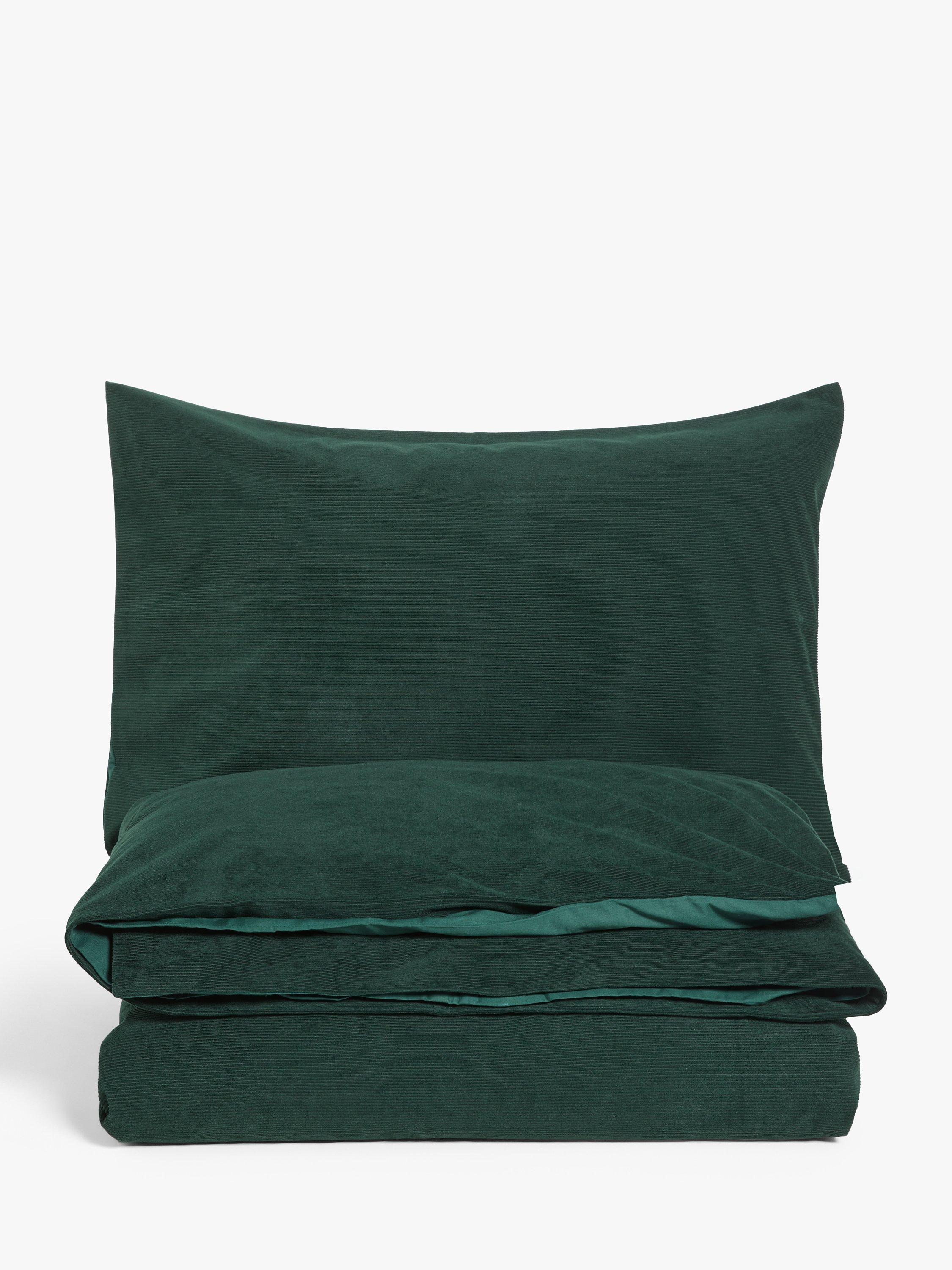 John Lewis Warm & Cosy Cord Duvet Cover Set, Mallard Green