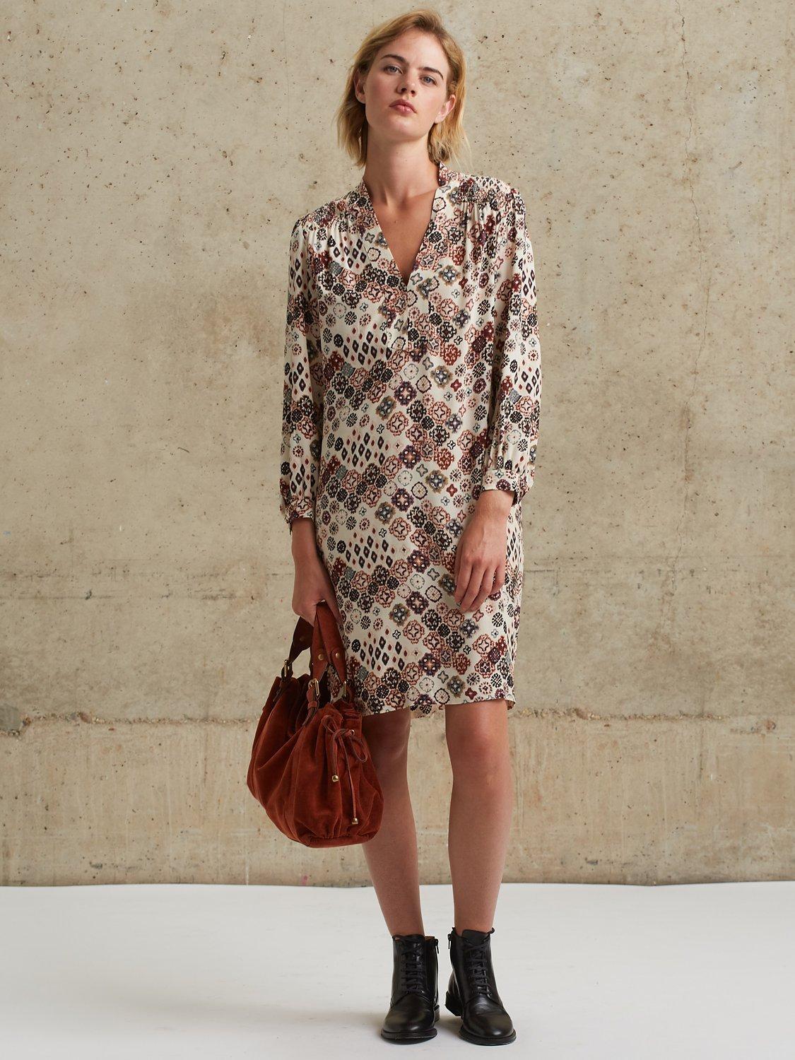 Gerard Darel Jaimie Floral Print Dress, Natural/Multi