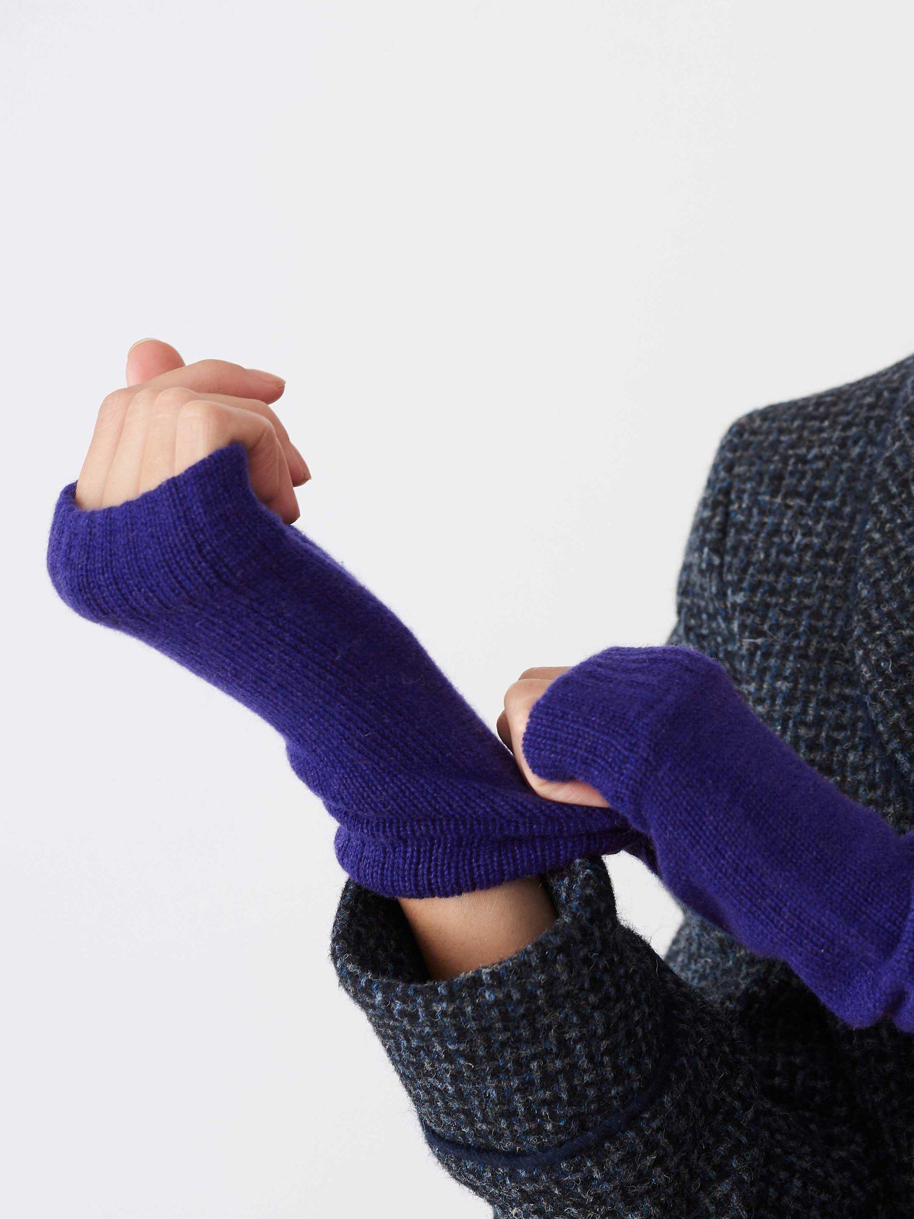 Brora Cashmere Wristwarmers, Cobalt, One Size