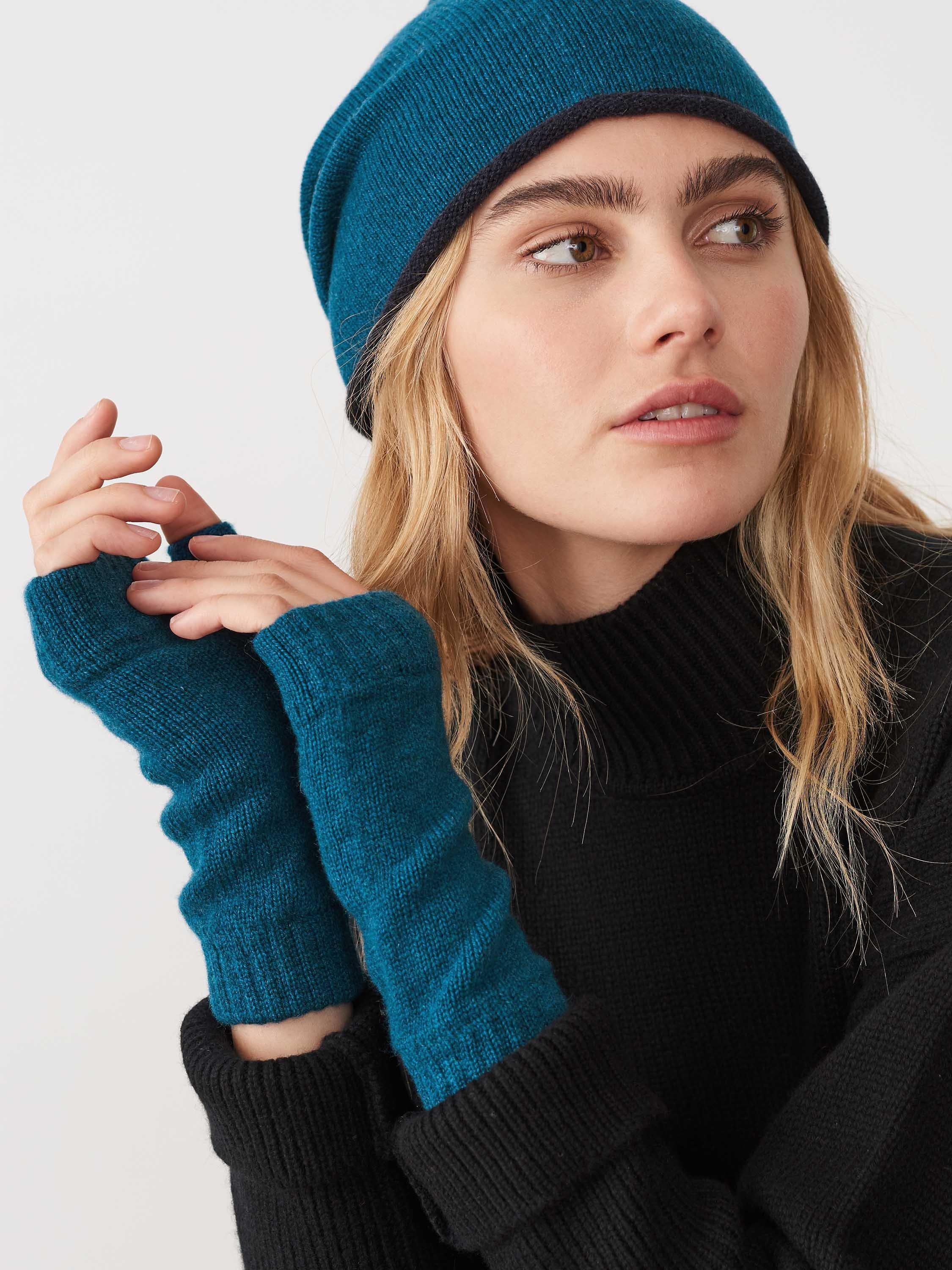 Brora Cashmere Wristwarmers, Ocean, One Size