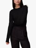 Whistles Annie Sparkle Crew Neck Jumper, Black