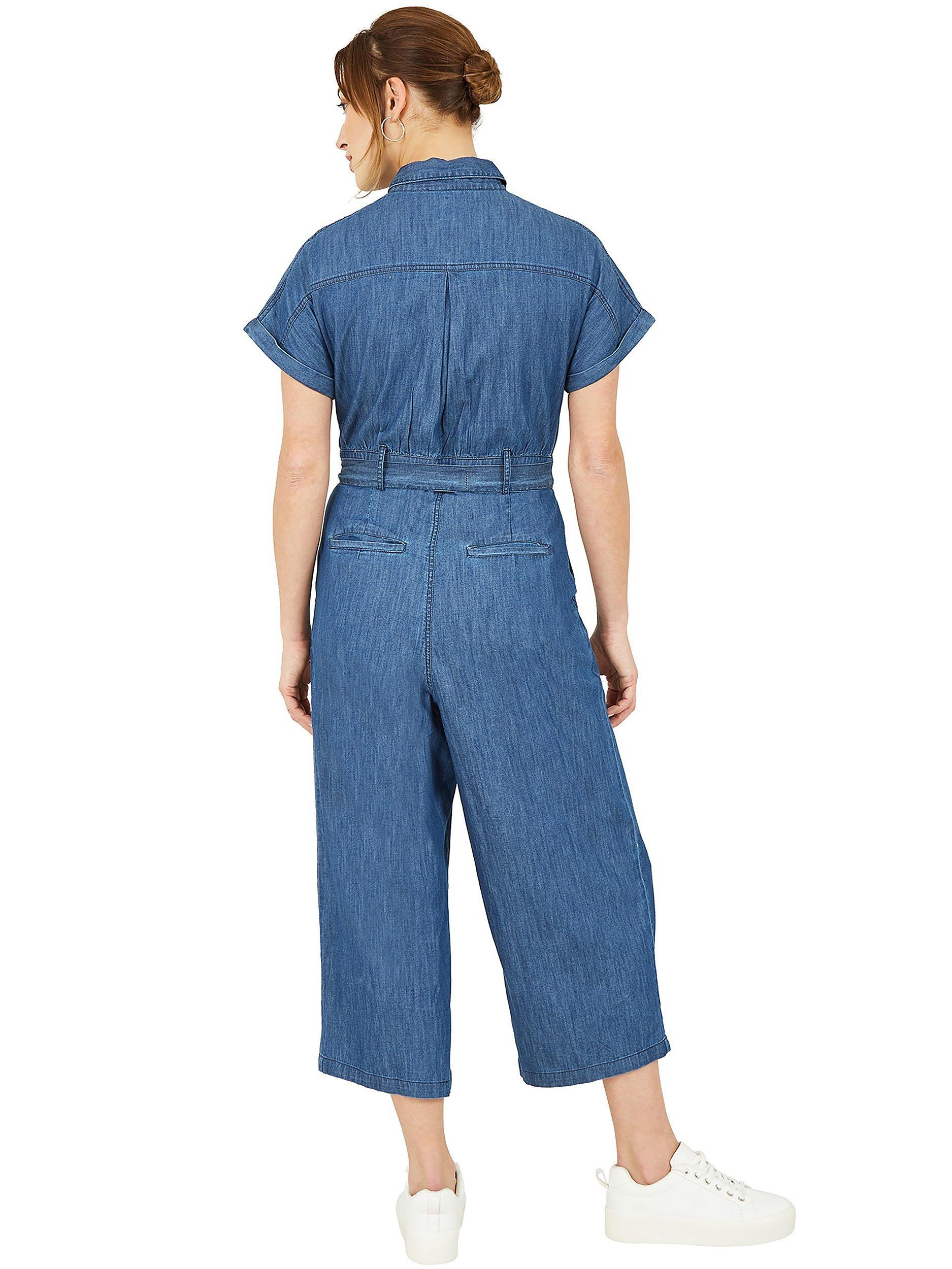 Product image 3 of 5, which shows Yumi Chambray Utility Boiler Suit, Blue, 8