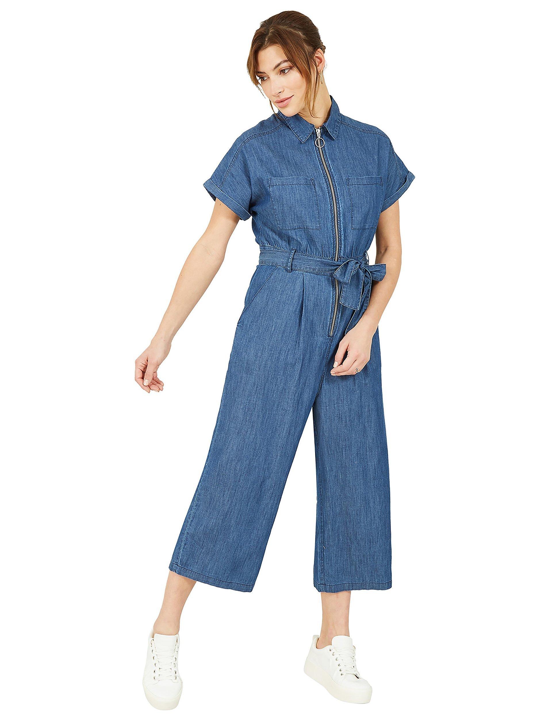 Product image 4 of 5, which shows Yumi Chambray Utility Boiler Suit, Blue, 8