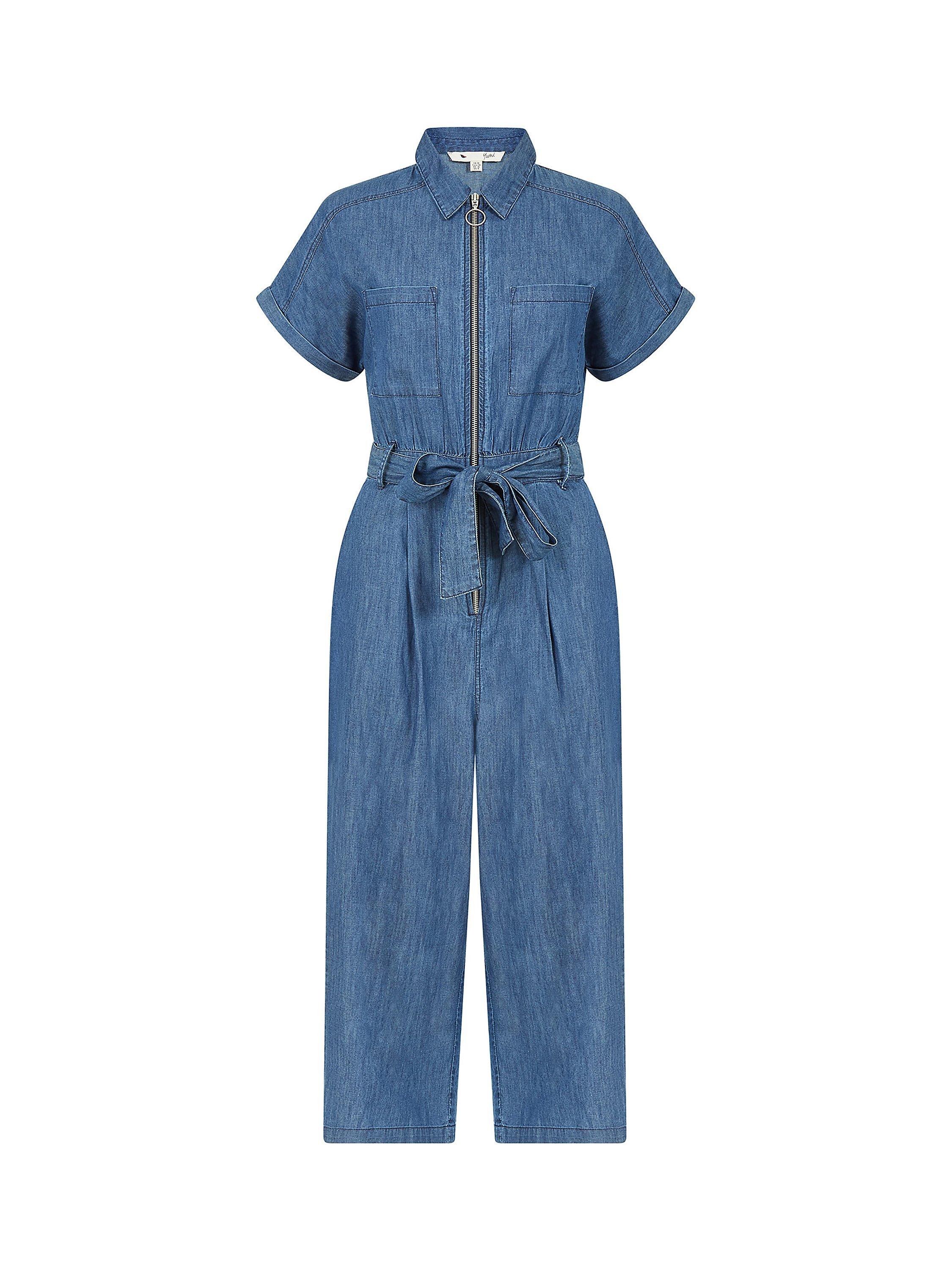 Product image 5 of 5, which shows Yumi Chambray Utility Boiler Suit, Blue, 8