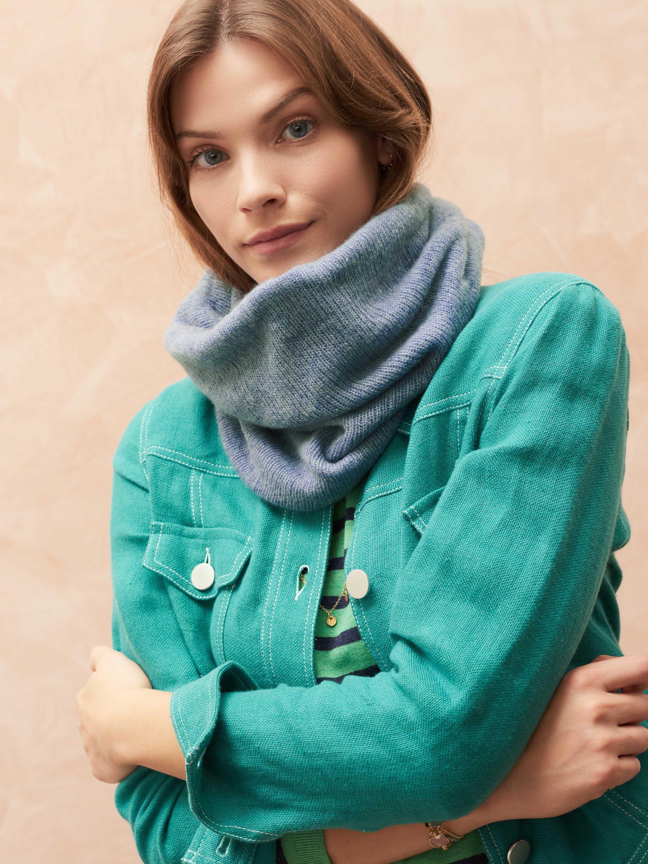 Brora Cashmere Gauzy Snood, Periwinkle, One Size