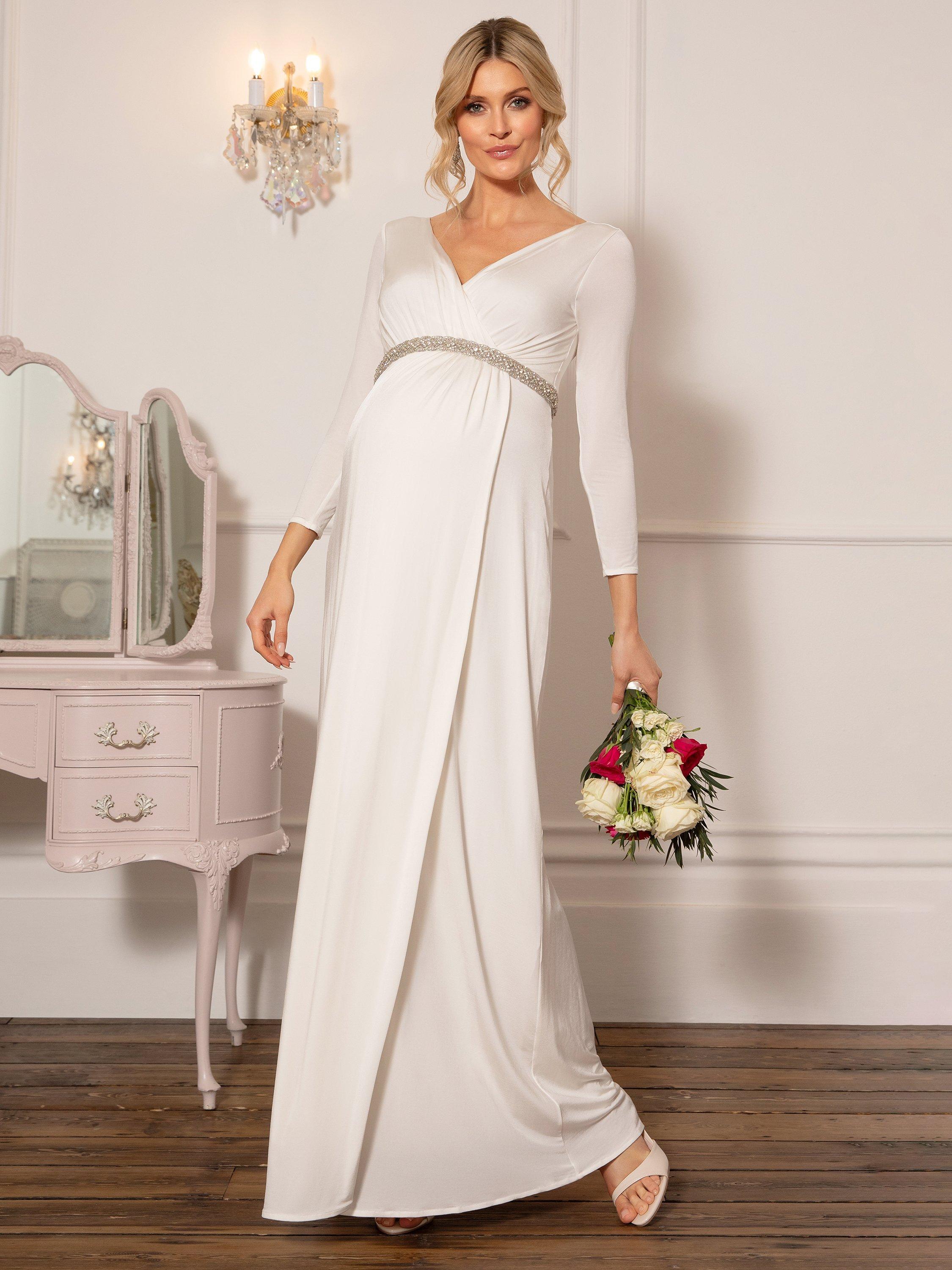 Tiffany Rose Isabella Hidden Split Maternity Wedding Dress Ivory