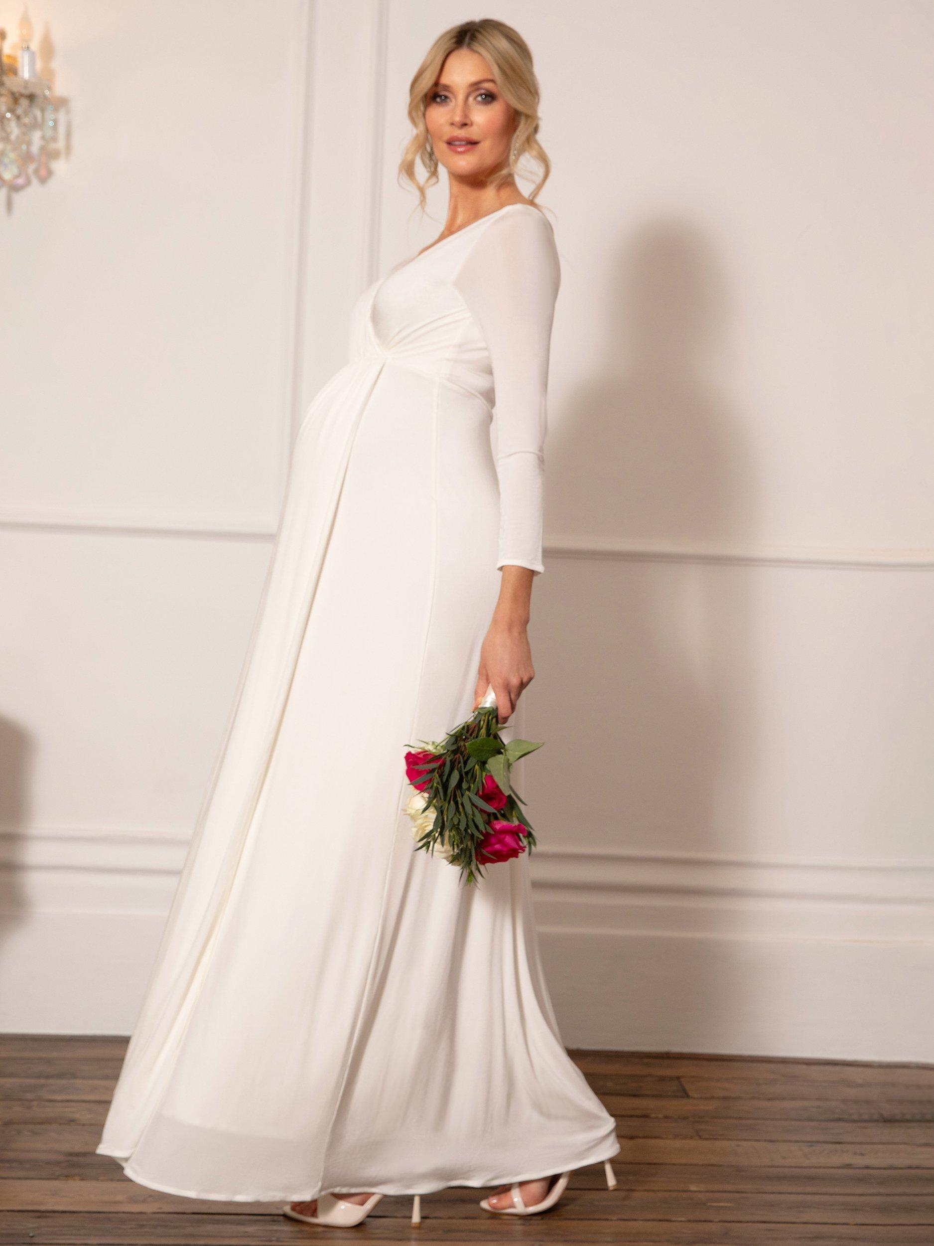 Product image 5 of 7, which shows Tiffany Rose Isabella Hidden Split Maternity Wedding Dress, Ivory, 6-8