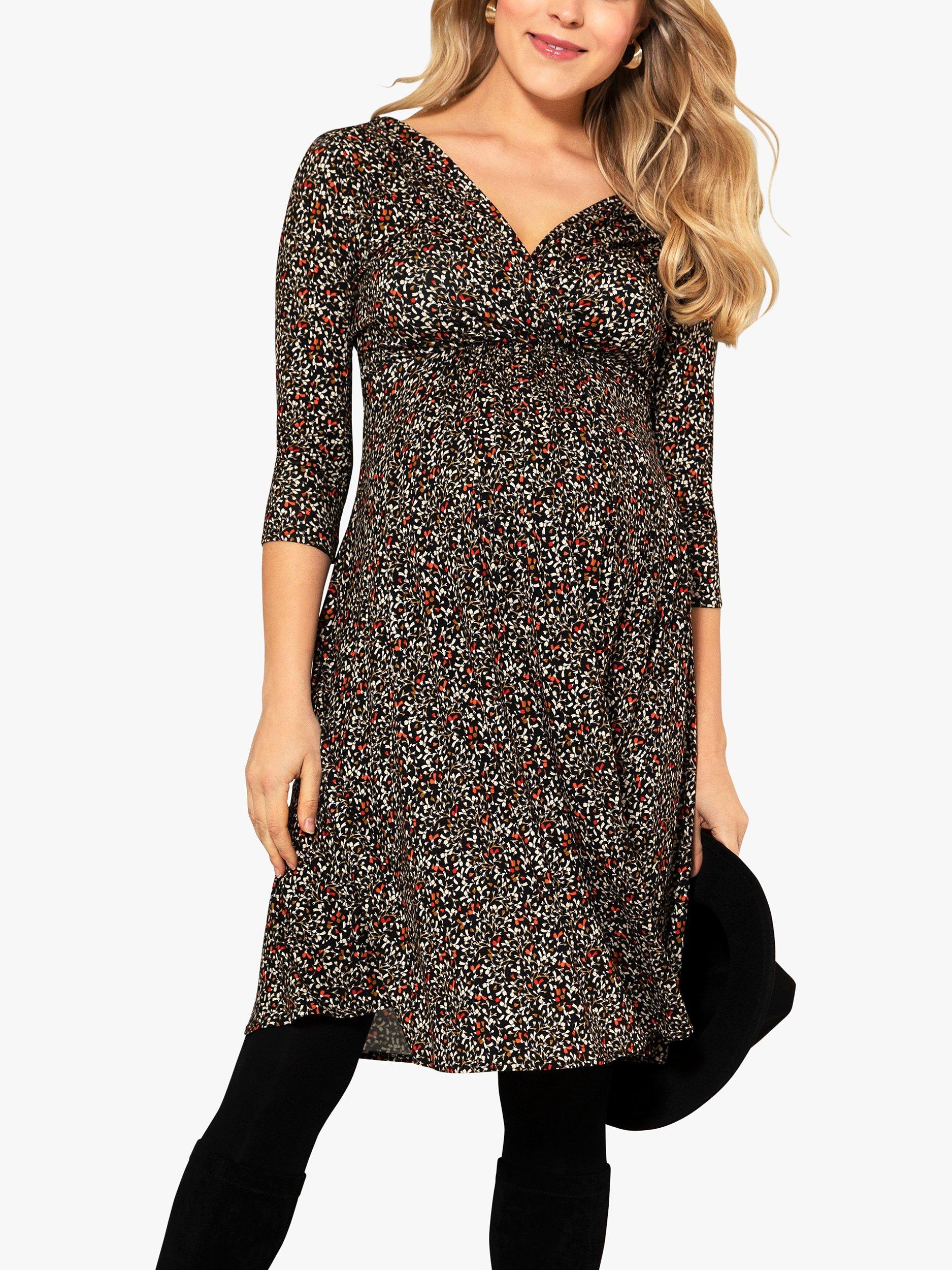 Product image 1 of 8, which shows Tiffany Rose Willow Maternity Knee Length Dress, Cocoa Orange, 6-8