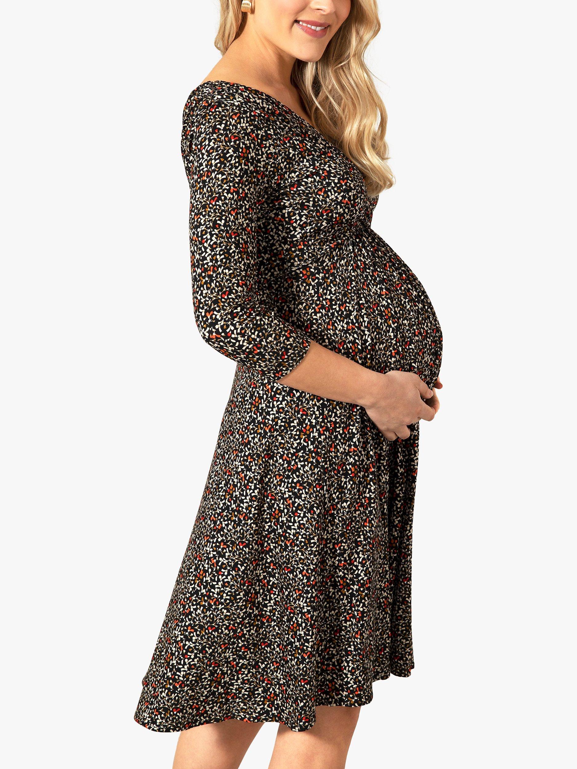 Product image 2 of 8, which shows Tiffany Rose Willow Maternity Knee Length Dress, Cocoa Orange, 6-8