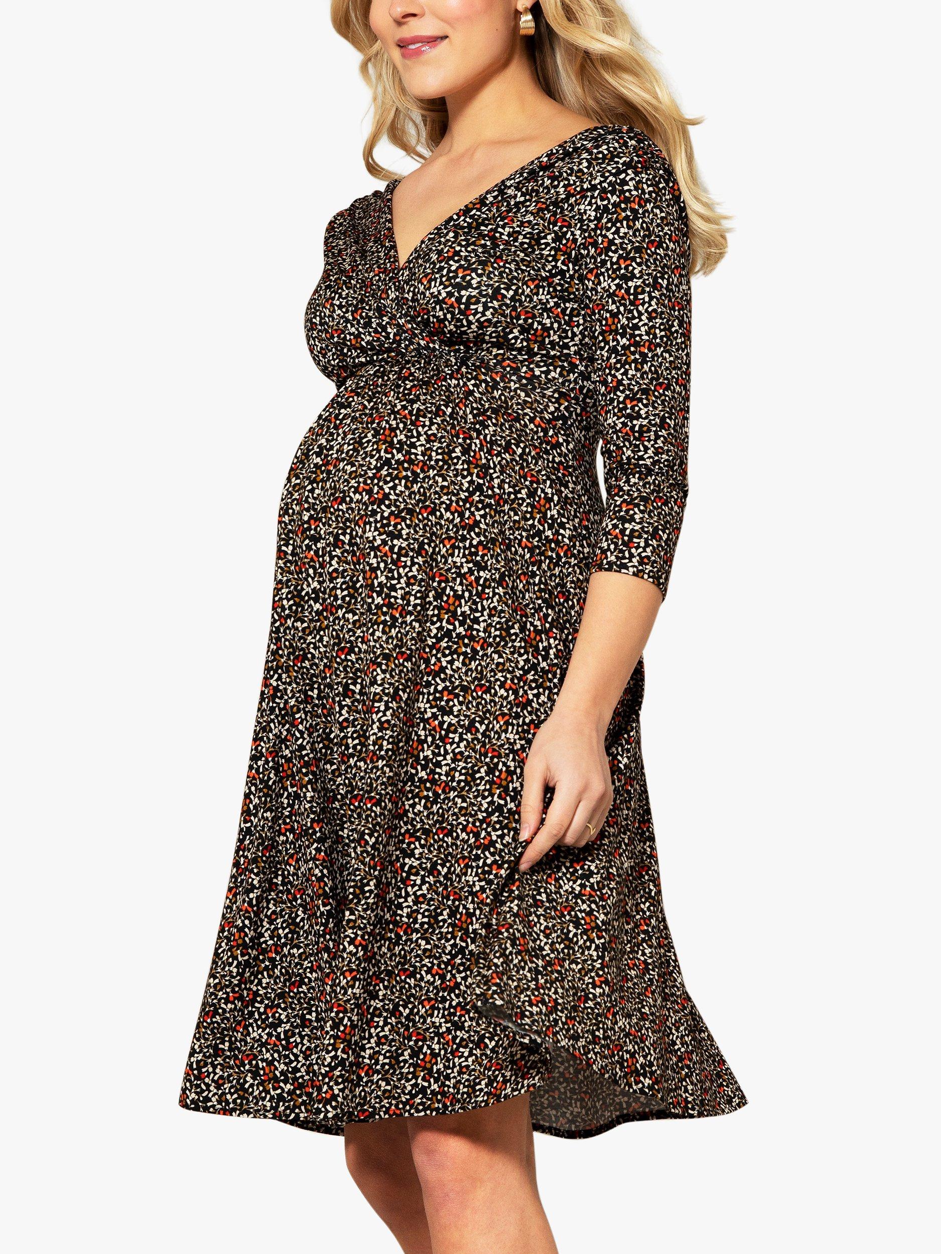Product image 3 of 8, which shows Tiffany Rose Willow Maternity Knee Length Dress, Cocoa Orange, 6-8