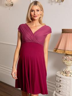 Tiffany Rose Alessandra Wrap Neck Maternity Dress - view 2, Rosey Red
