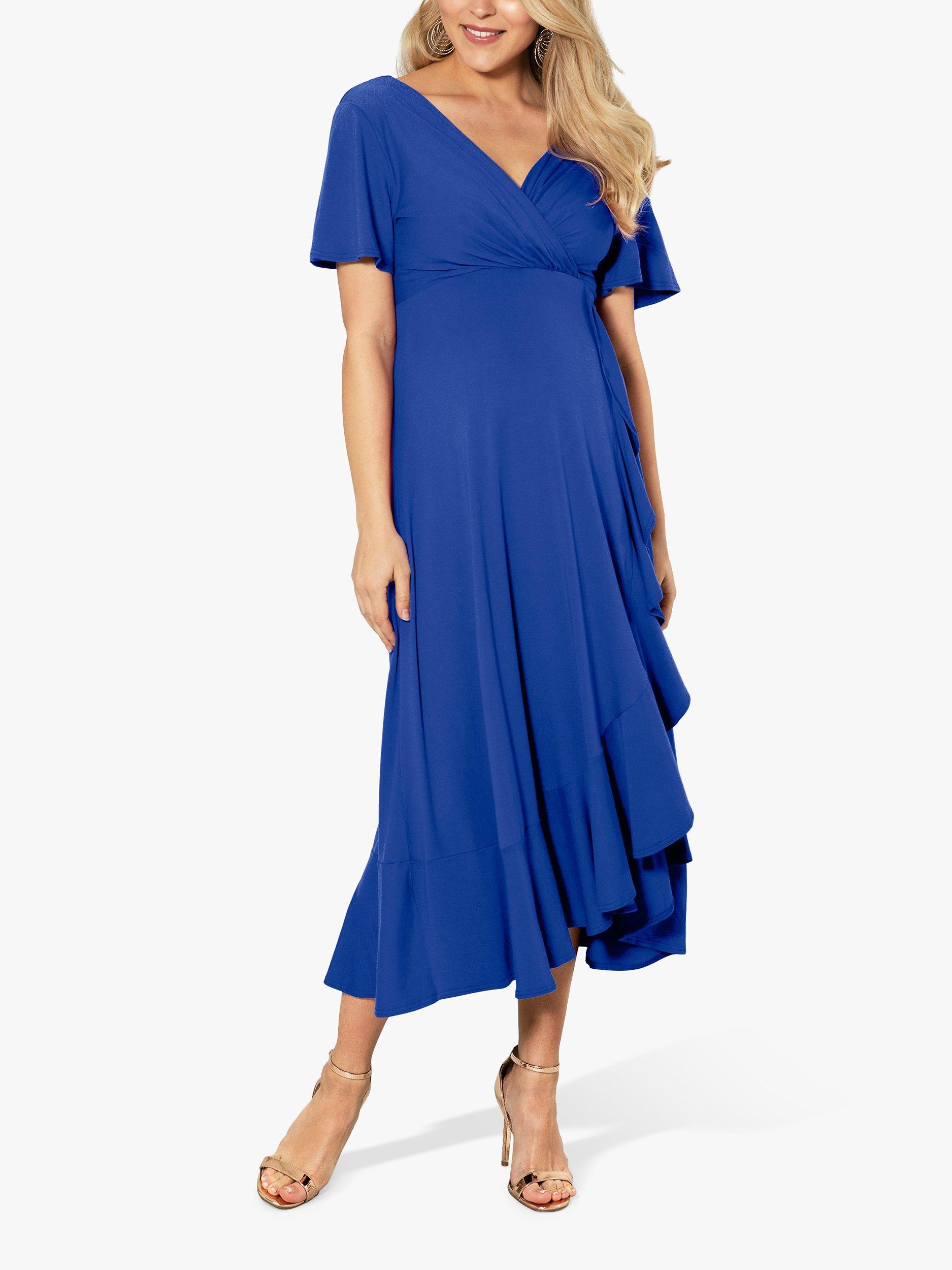 Product image 2 of 7, which shows Tiffany Rose Waterfall Maternity Midi Dress, Cobalt Blue, 6-8