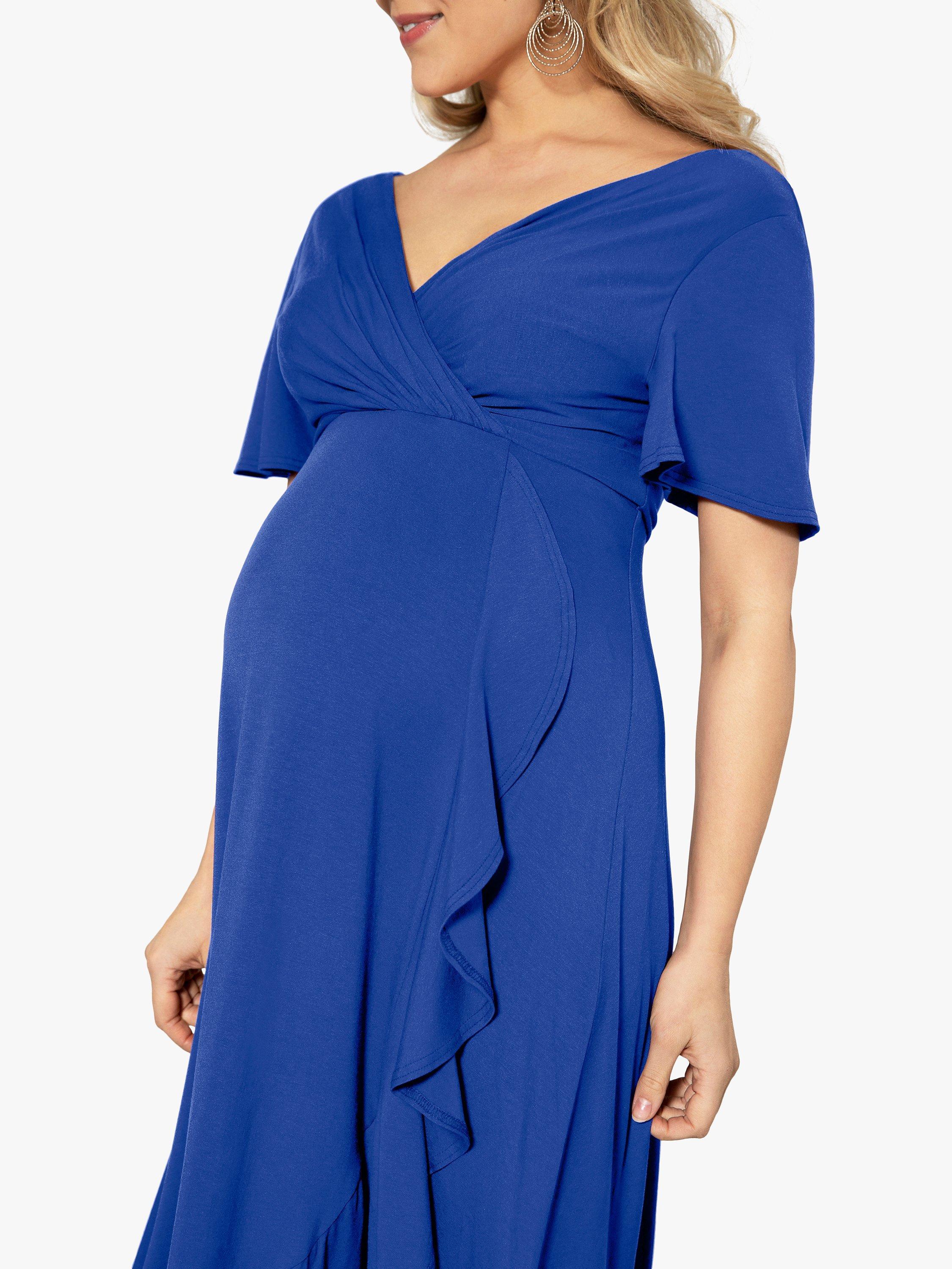 Product image 3 of 7, which shows Tiffany Rose Waterfall Maternity Midi Dress, Cobalt Blue, 6-8