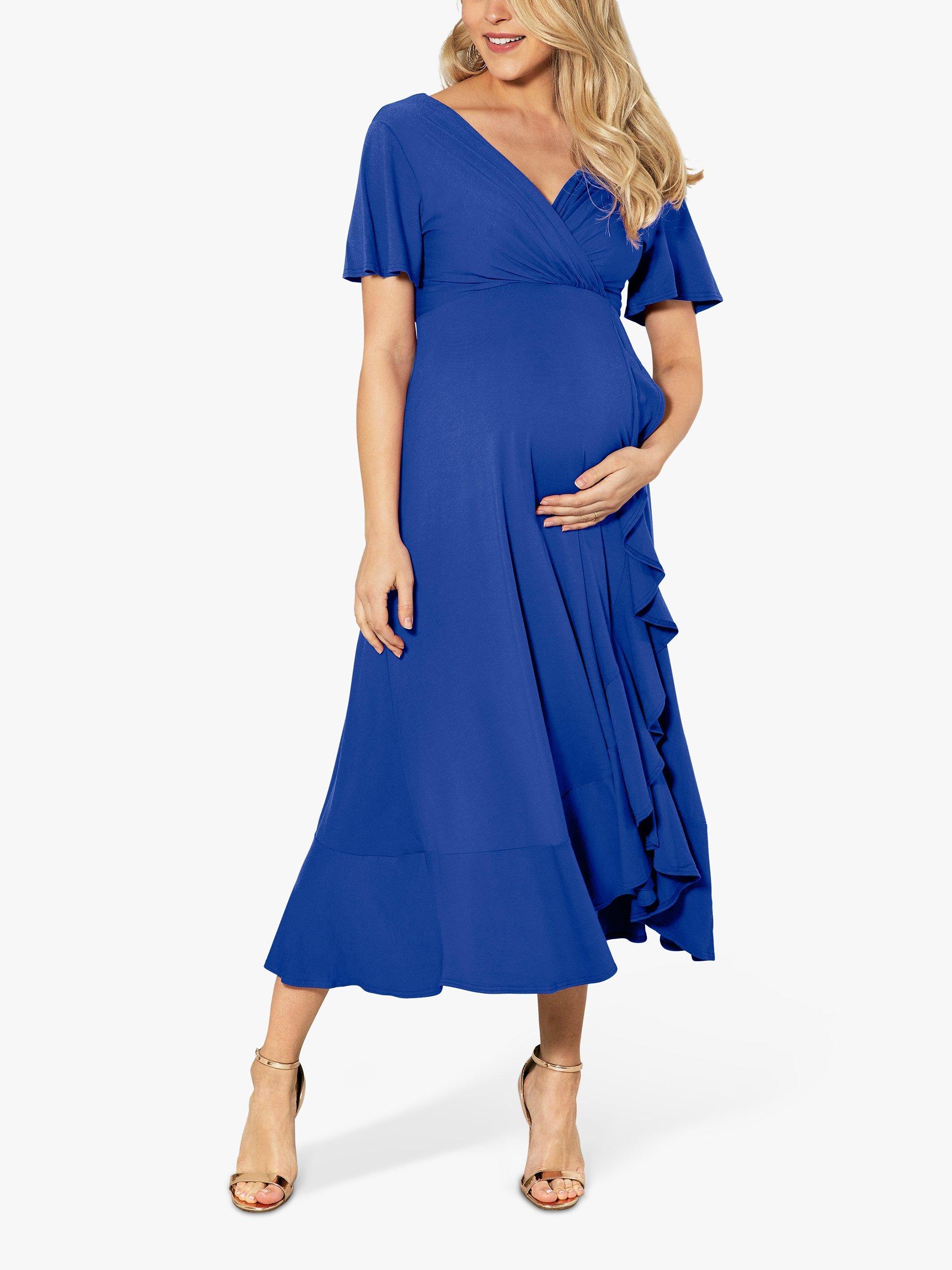 Product image 5 of 7, which shows Tiffany Rose Waterfall Maternity Midi Dress, Cobalt Blue, 6-8
