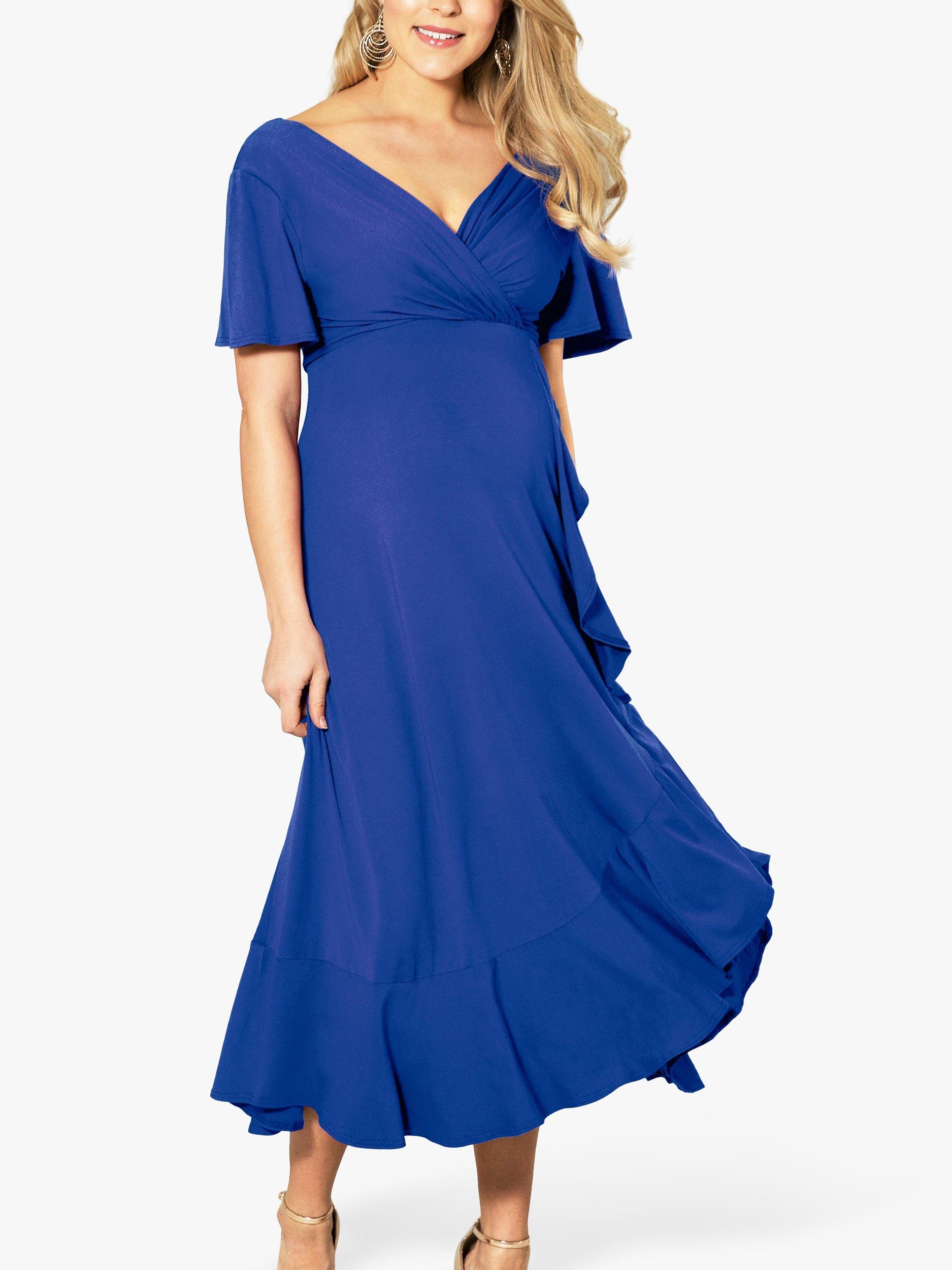 Product image 6 of 7, which shows Tiffany Rose Waterfall Maternity Midi Dress, Cobalt Blue, 6-8
