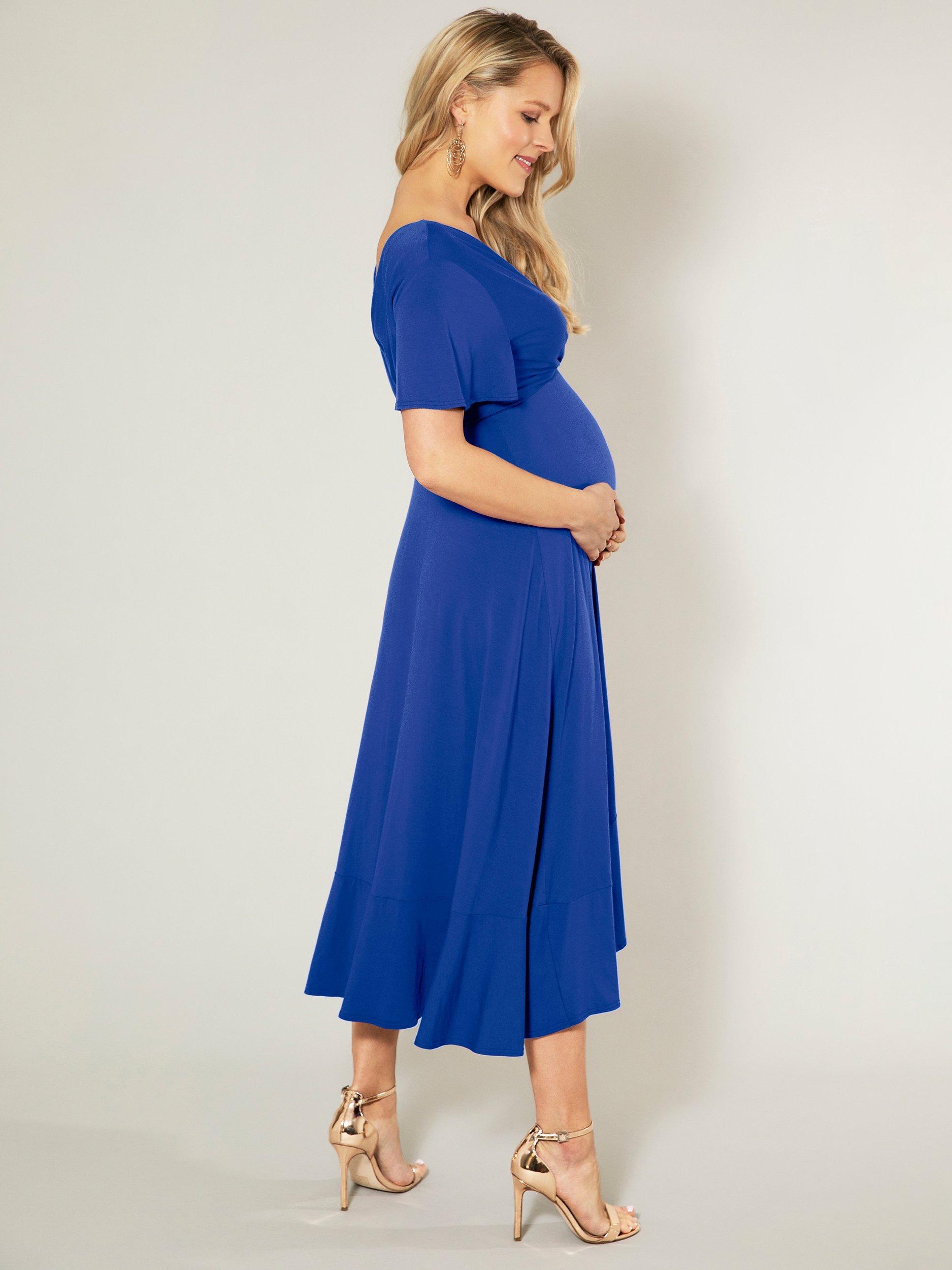 Product image 7 of 7, which shows Tiffany Rose Waterfall Maternity Midi Dress, Cobalt Blue, 6-8