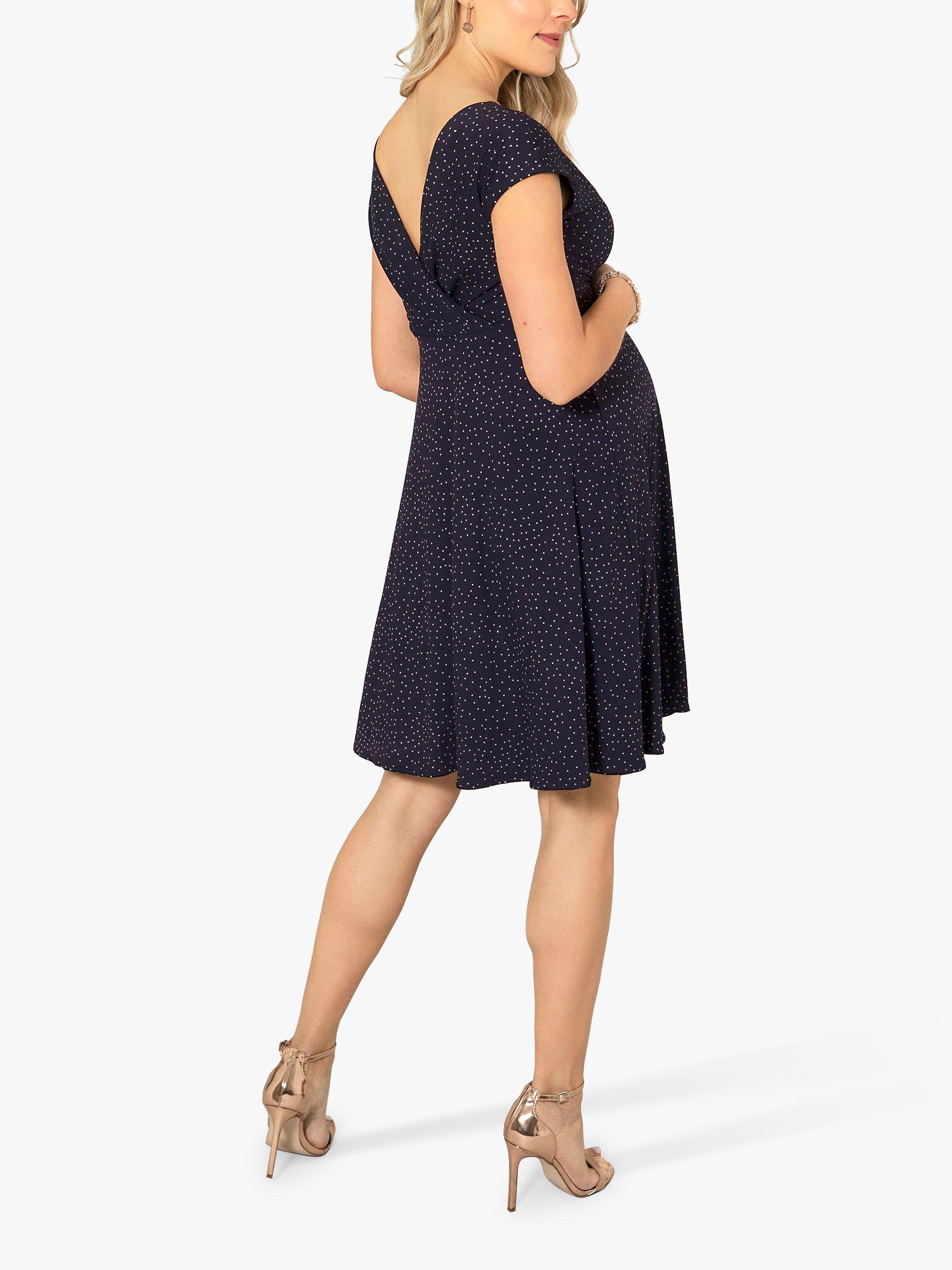 Product image 6 of 6, which shows Tiffany Rose Alessandra Spot Maternity Dress, Navy/Taupe, 8-10