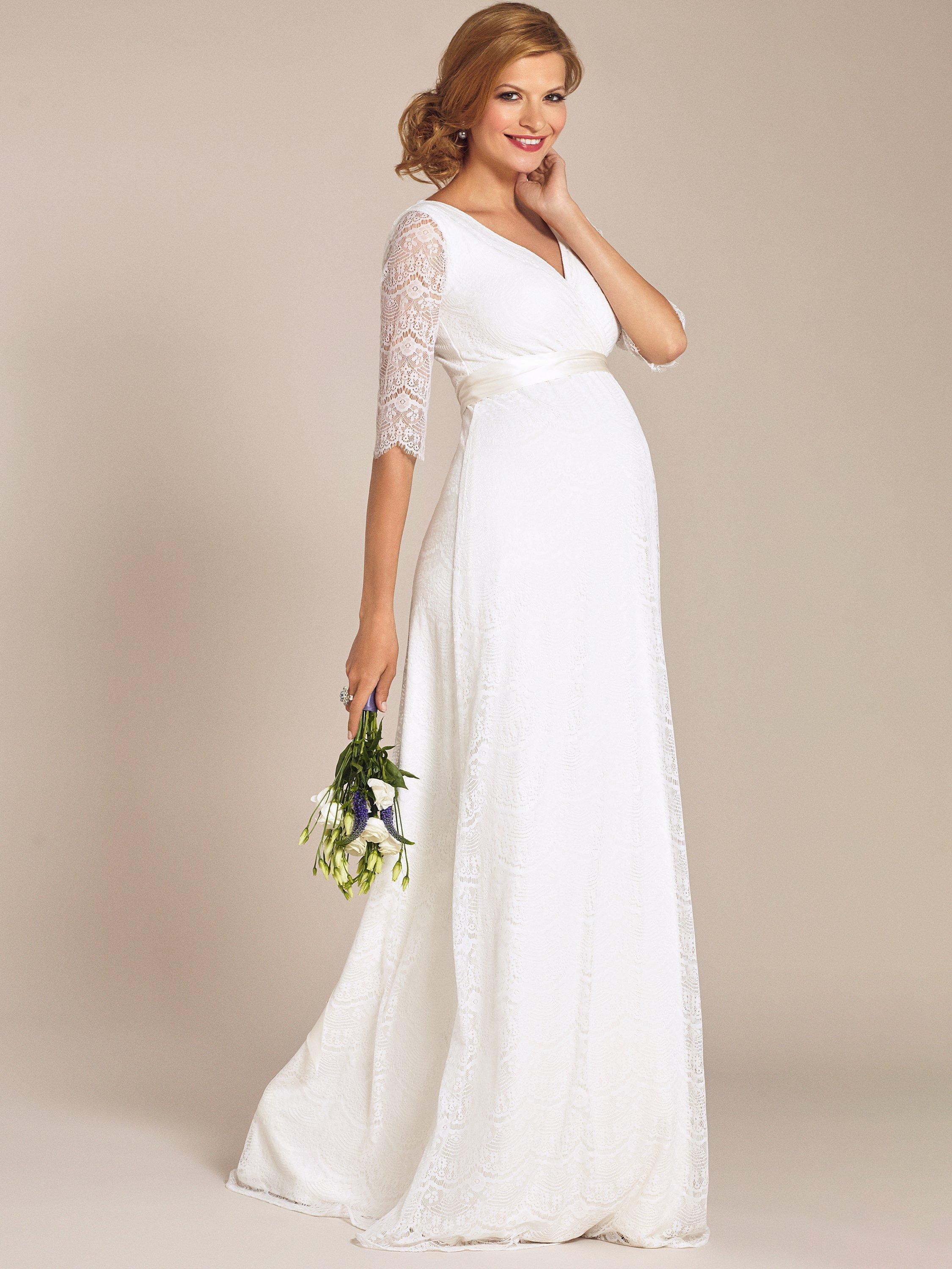 Product image 5 of 8, which shows Tiffany Rose Amily Lace Maternity Wedding Dress, Ivory, 10-12