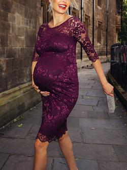 Tiffany Rose Amelia Lace Maternity Dress, Claret