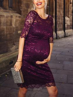 Tiffany Rose Amelia Lace Maternity Dress - view 2, Claret