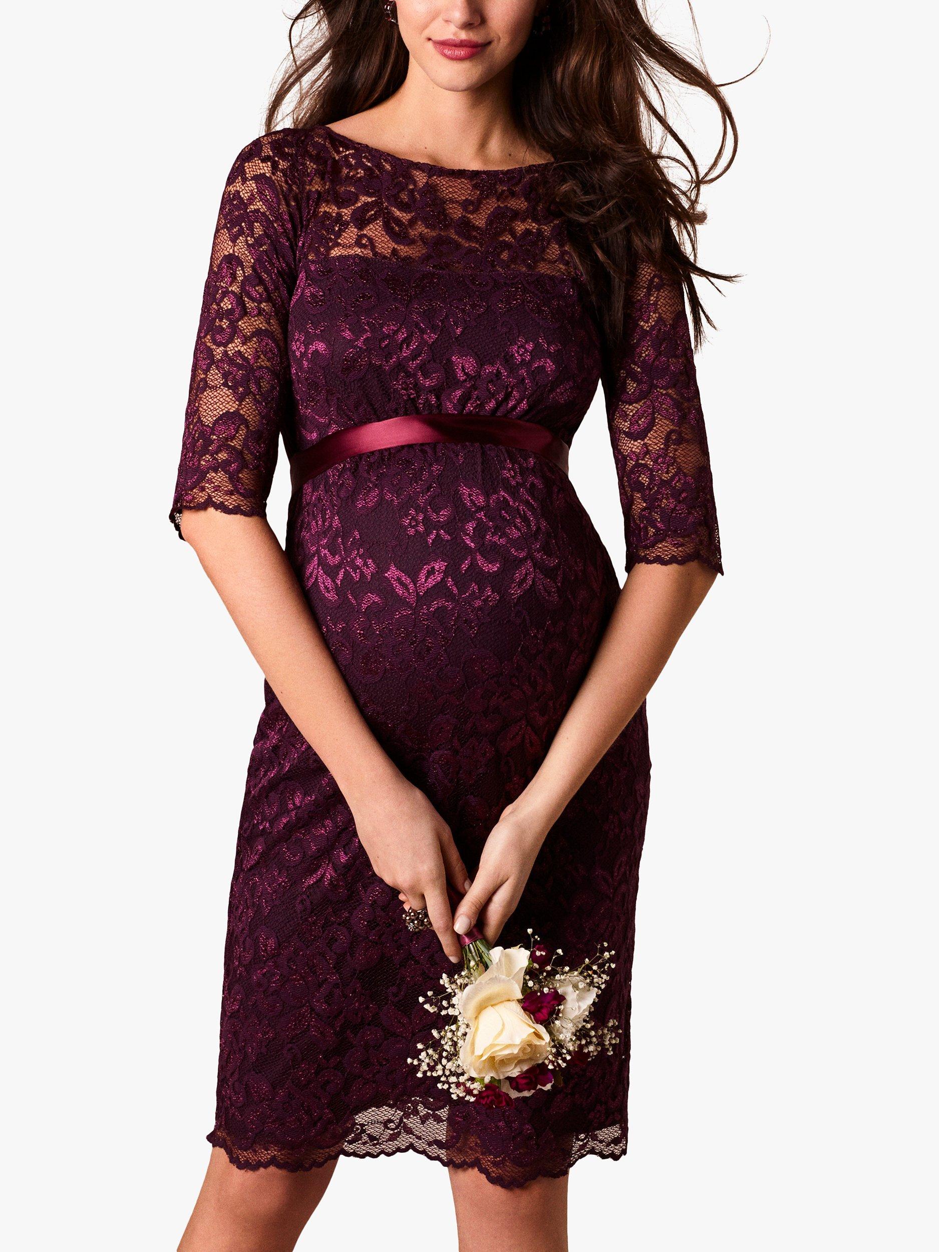 Product image 4 of 6, which shows Tiffany Rose Amelia Lace Maternity Dress, Claret, 8-10