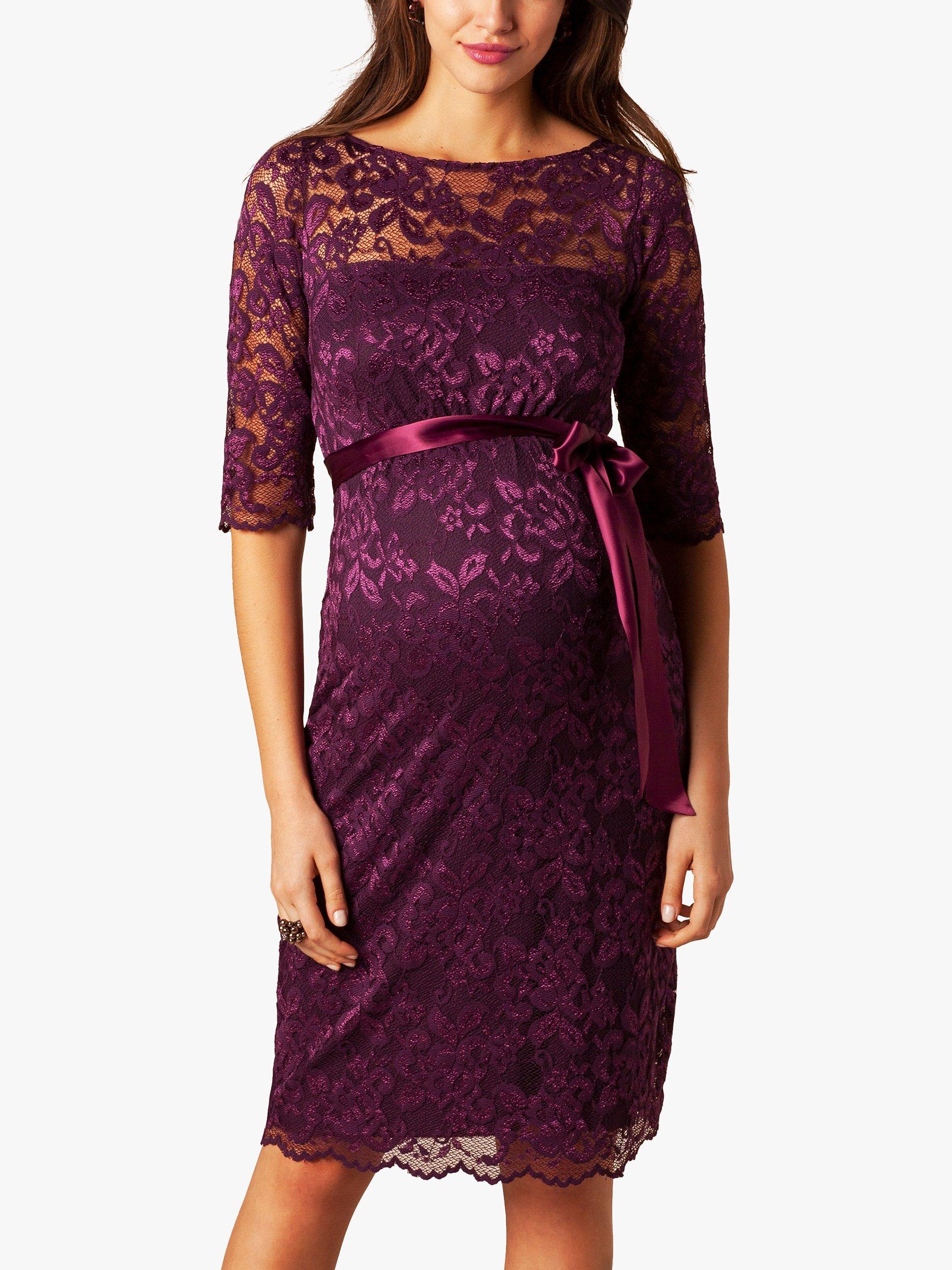 Product image 6 of 6, which shows Tiffany Rose Amelia Lace Maternity Dress, Claret, 8-10