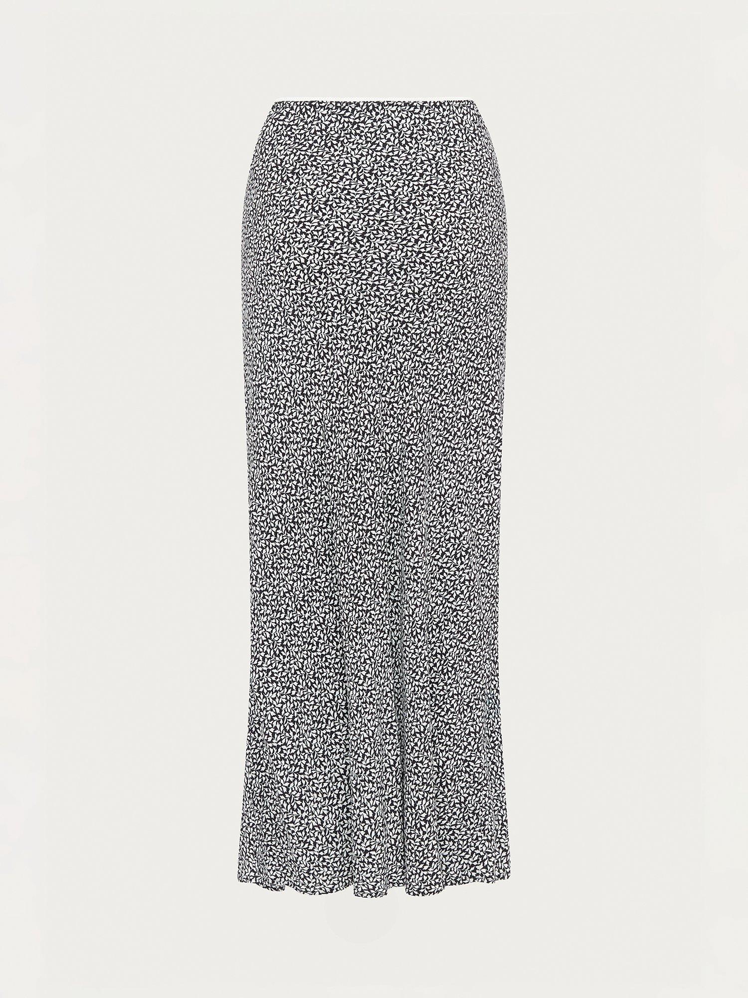Ghost Nina Leaf Print Maxi Skirt, Black, XXS