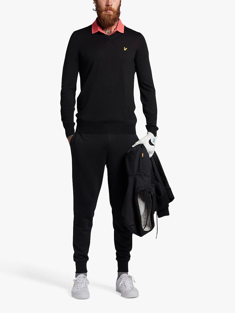 Product image 2 of 5, which shows Lyle & Scott Classic V-Neck Jumper, Z865 Jet Black, XS