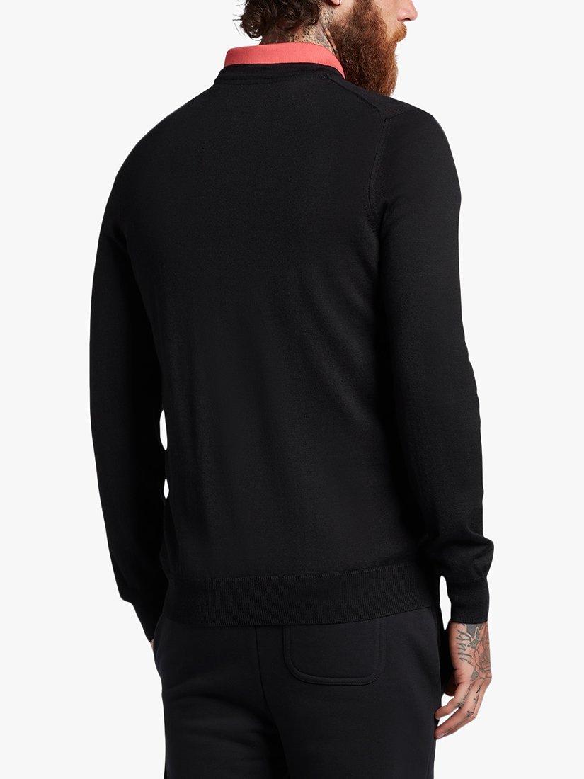 Product image 3 of 5, which shows Lyle & Scott Classic V-Neck Jumper, Z865 Jet Black, XS