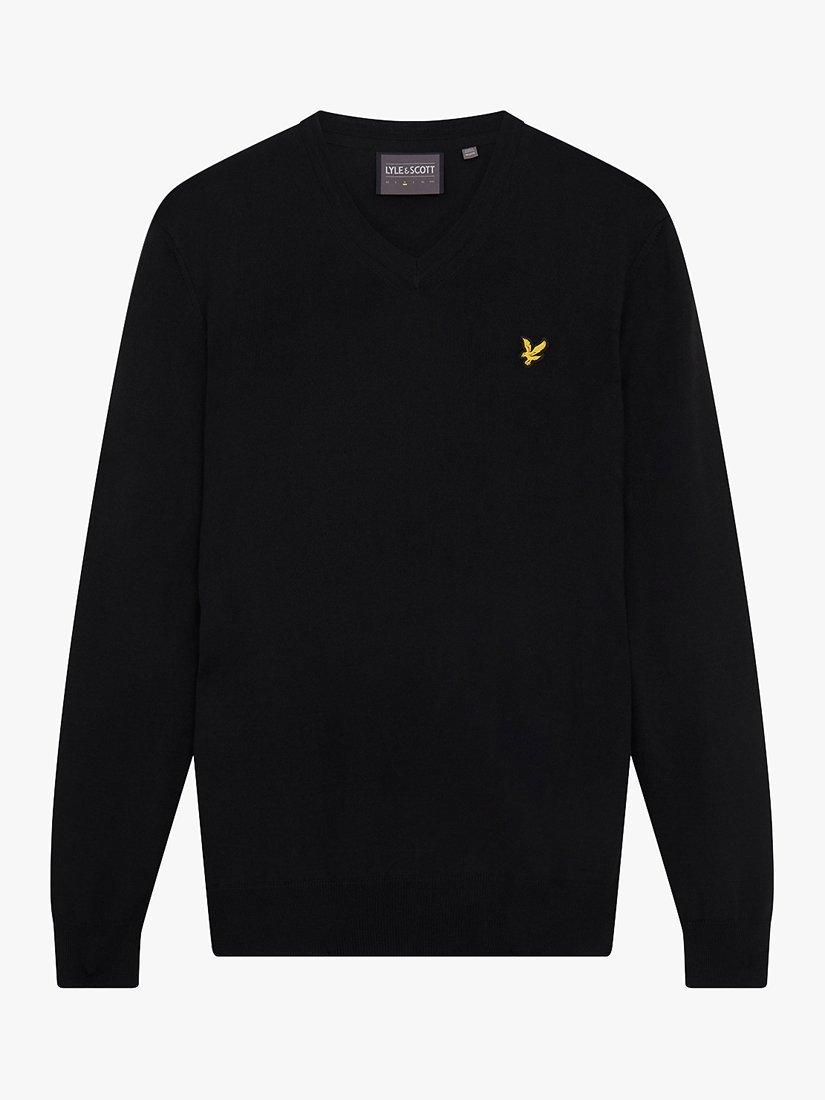 Product image 5 of 5, which shows Lyle & Scott Classic V-Neck Jumper, Z865 Jet Black, XS