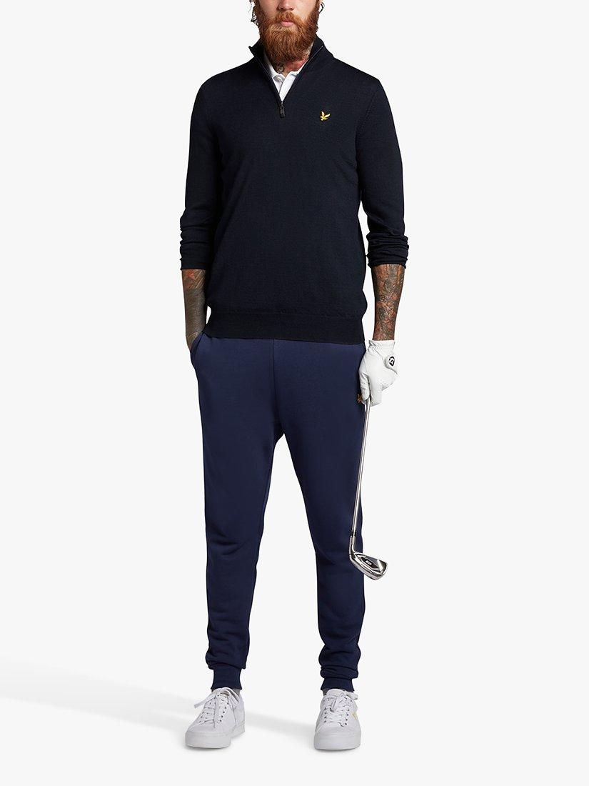 Product image 2 of 5, which shows Lyle & Scott Golf Merino Blend Quarter Zip Jumper, Z271 Dark Navy, S