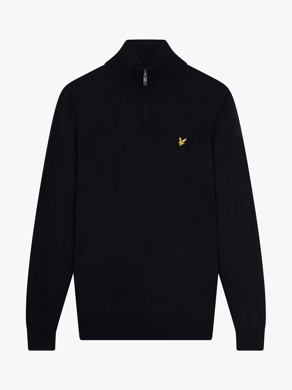 Product image 5 of 5, which shows Lyle & Scott Golf Merino Blend Quarter Zip Jumper, Z271 Dark Navy, S