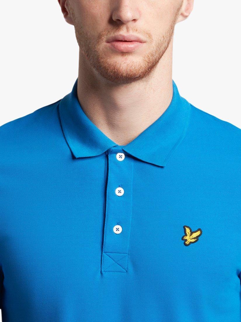 Product image 5 of 5, which shows Lyle & Scott Short Sleeve Polo Shirt, W489 Bright Blue, XS
