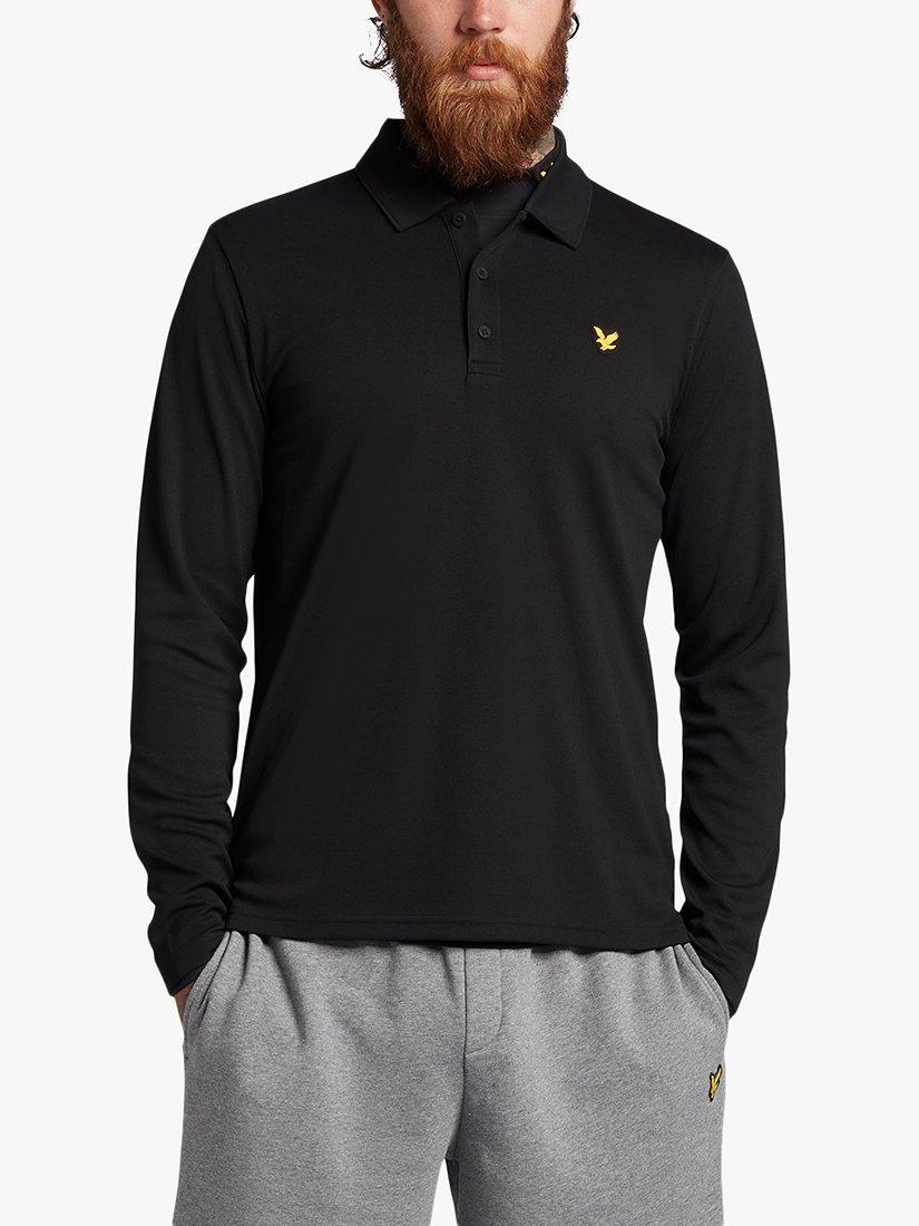 Lyle & Scott Golf Tech Long Sleeve Polo Top, Z865 Jet Black