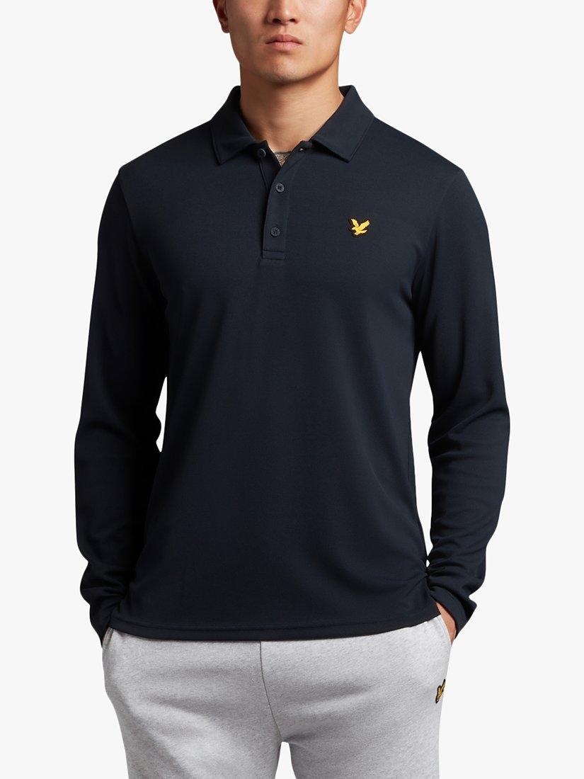 Lyle & Scott Golf Tech Long Sleeve Polo Top, Z271 Dark Navy
