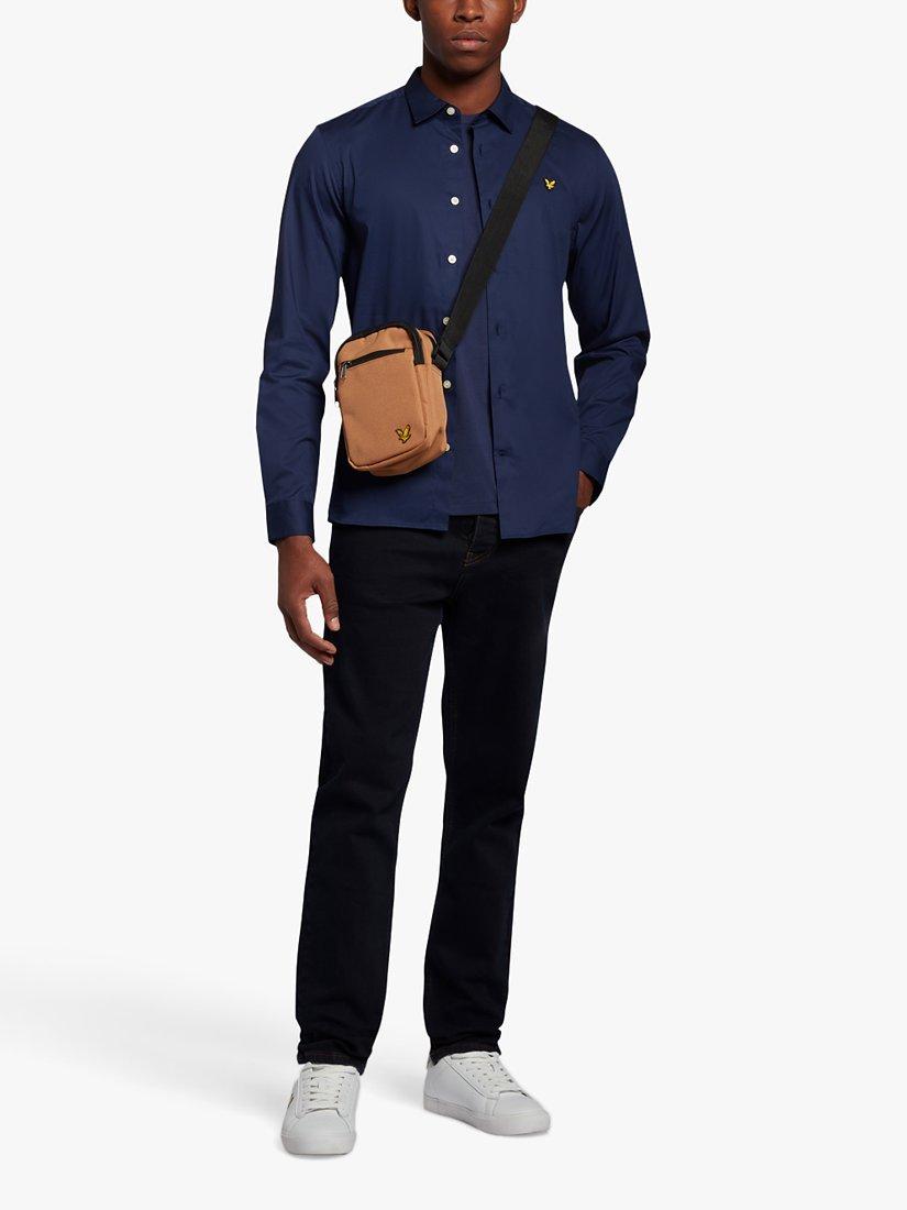 Product image 4 of 5, which shows Lyle & Scott Slim Fit Poplin, Navy, XS