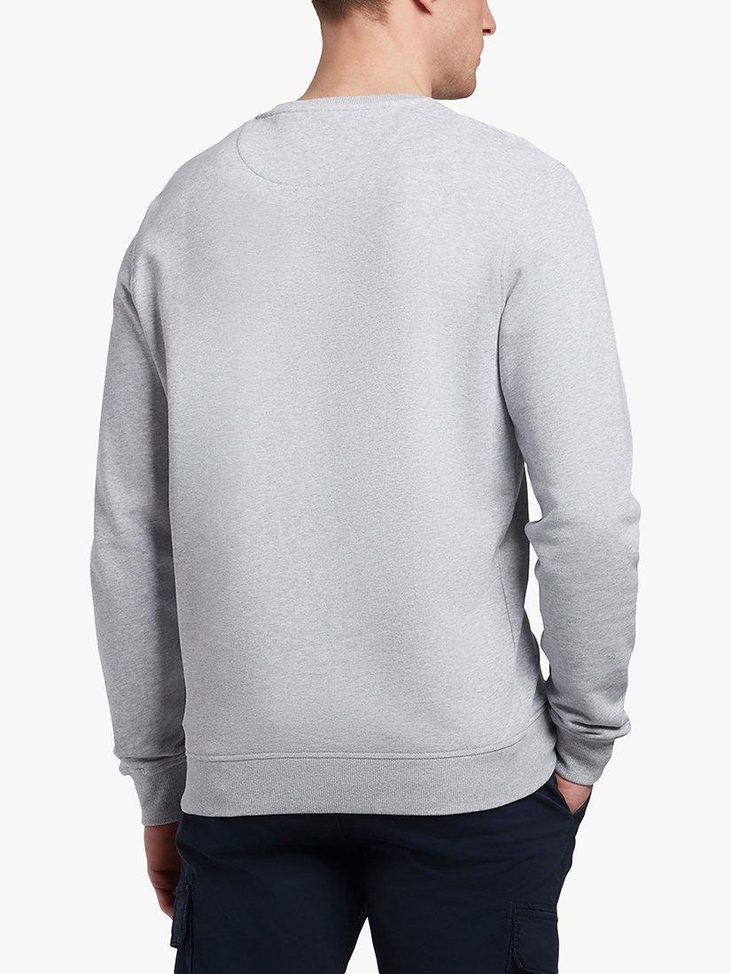 Product image 2 of 5, which shows Lyle & Scott Logo Crew Neck Cotton Sweatshirt, Light Grey Marl, XS