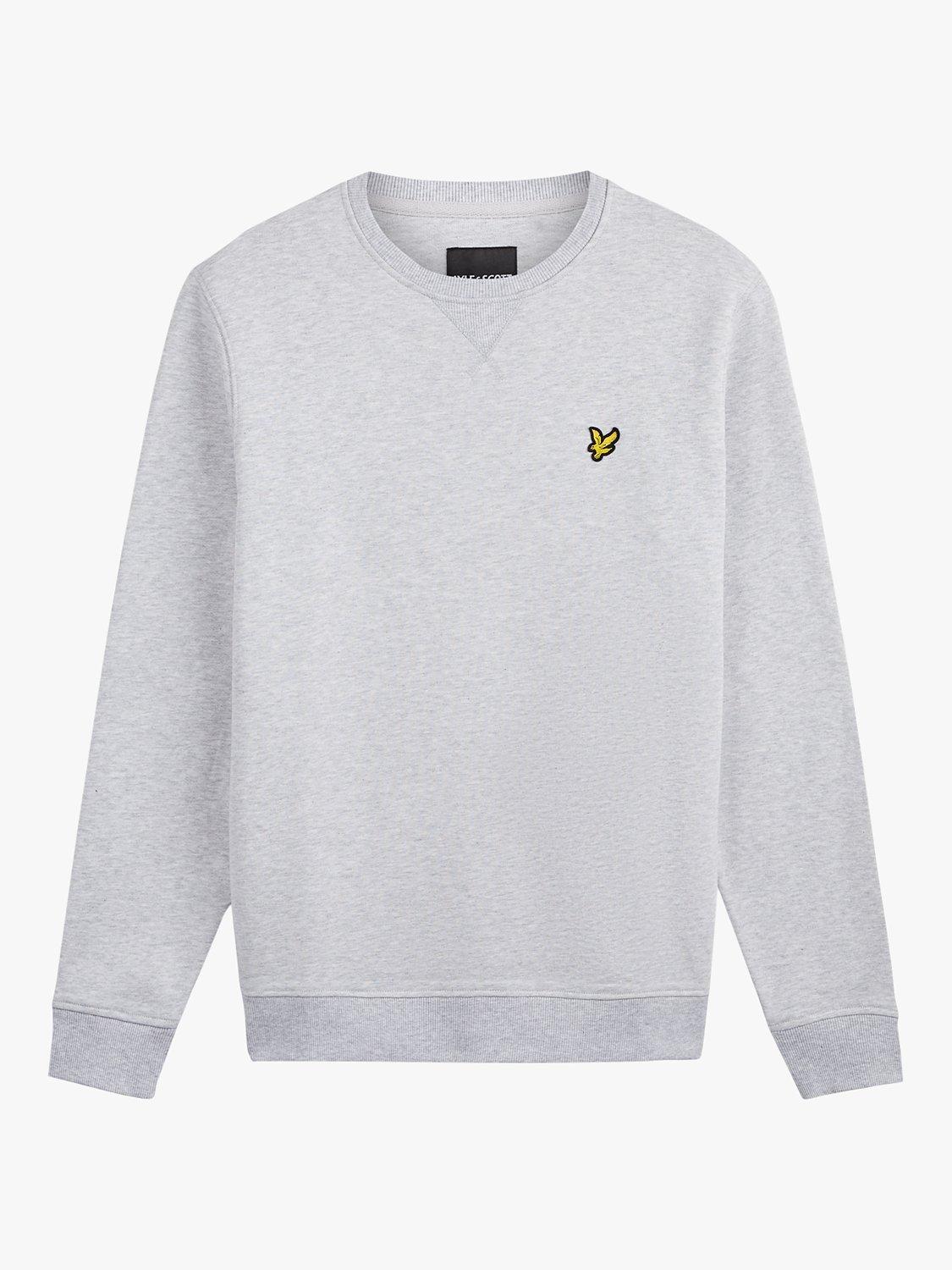 Product image 3 of 5, which shows Lyle & Scott Logo Crew Neck Cotton Sweatshirt, Light Grey Marl, XS