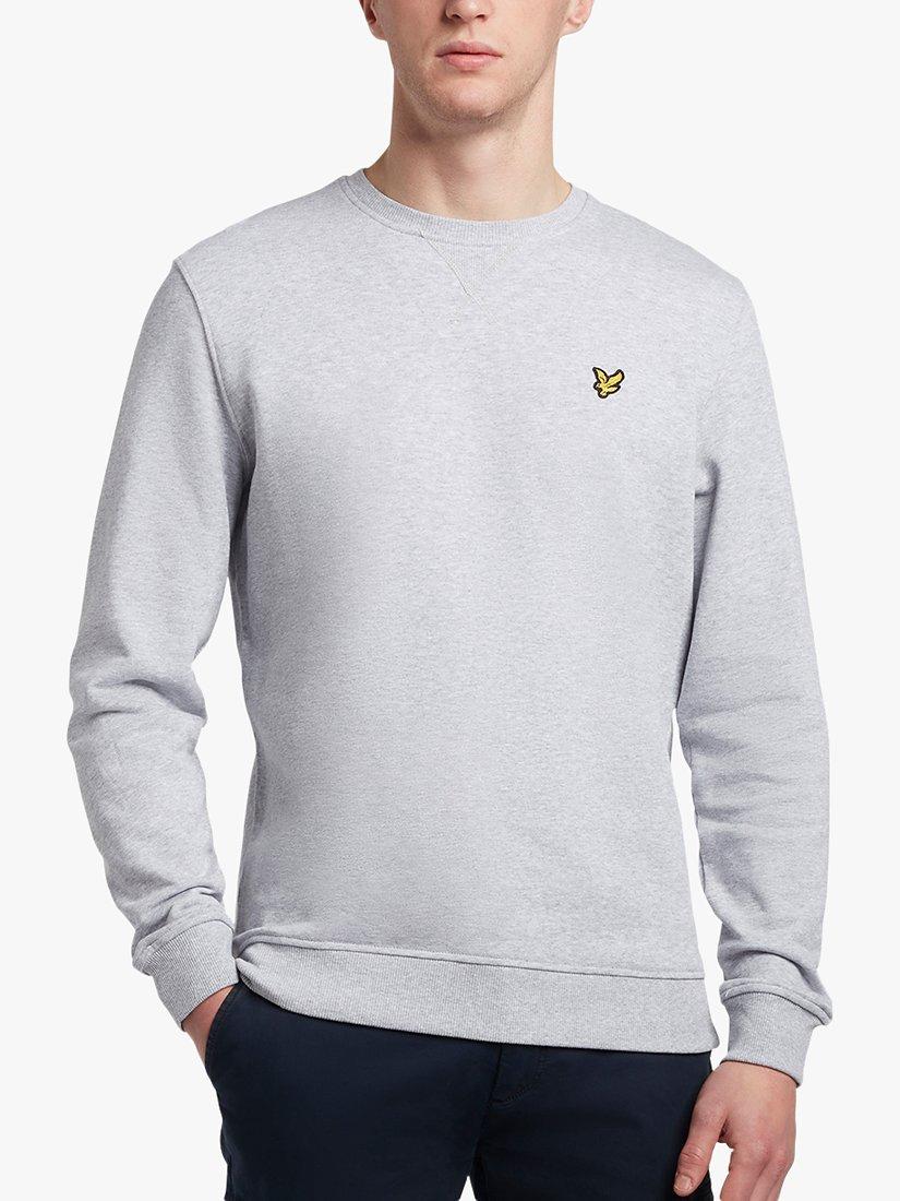 Product image 4 of 5, which shows Lyle & Scott Logo Crew Neck Cotton Sweatshirt, Light Grey Marl, XS