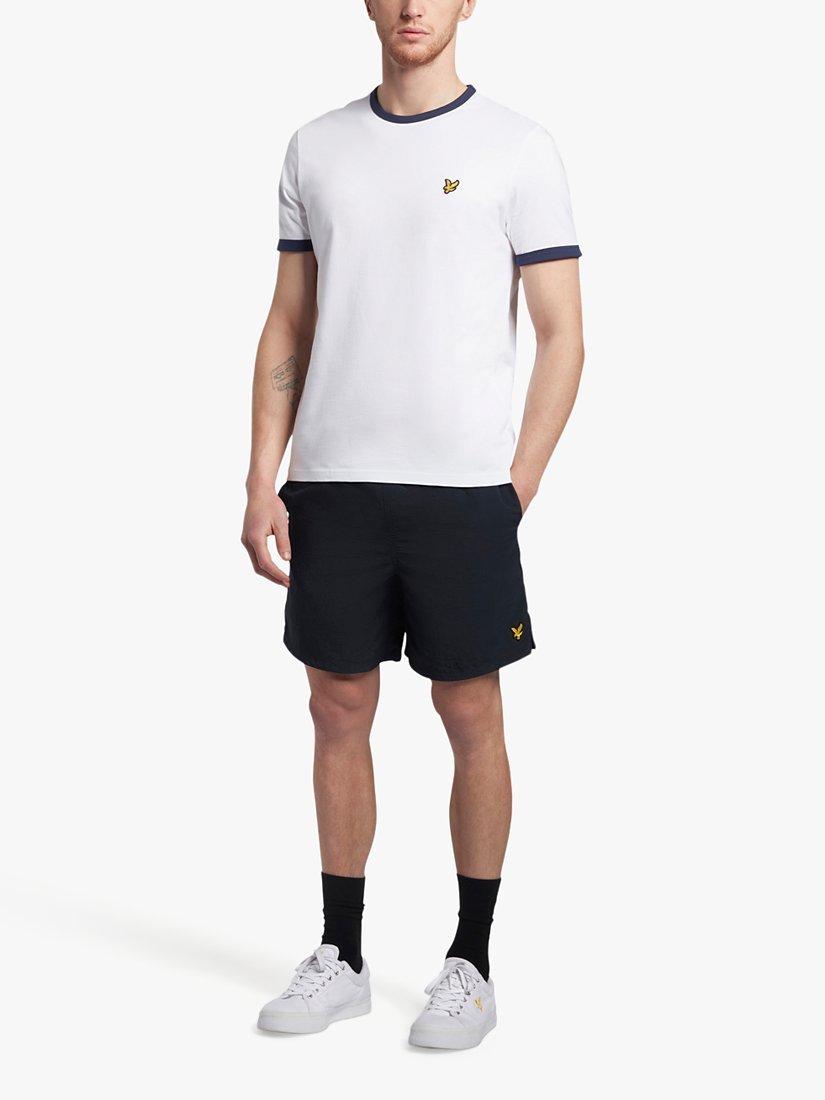 Product image 1 of 5, which shows Lyle & Scott Plain Swim Shorts, Dark Navy, XS
