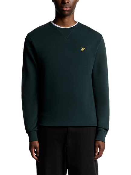 Lyle & Scott Logo Crew Neck Cotton Sweatshirt, Dark Green