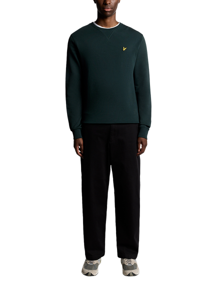 Lyle & Scott Logo Crew Neck Cotton Sweatshirt - view 2, Dark Green