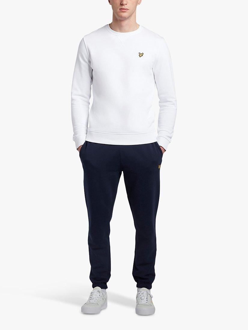 Product image 1 of 5, which shows Lyle & Scott Logo Crew Neck Cotton Sweatshirt, White, XS
