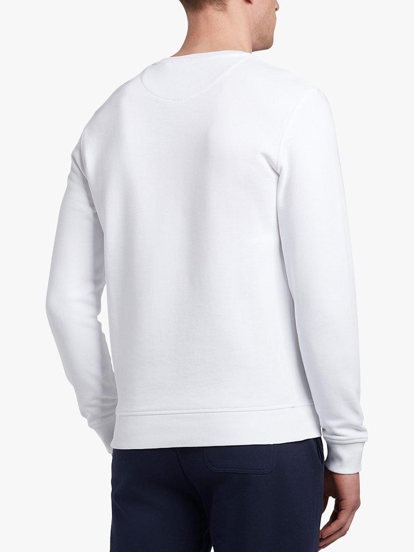 Product image 2 of 5, which shows Lyle & Scott Logo Crew Neck Cotton Sweatshirt, White, XS