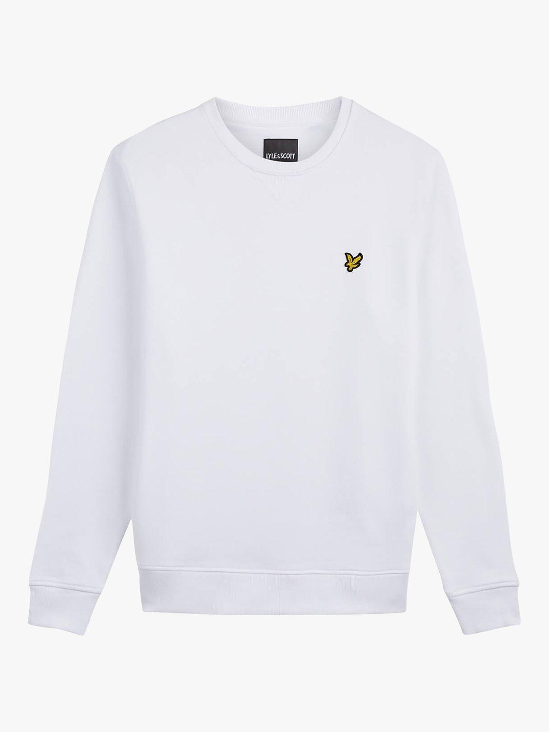 Product image 3 of 5, which shows Lyle & Scott Logo Crew Neck Cotton Sweatshirt, White, XS