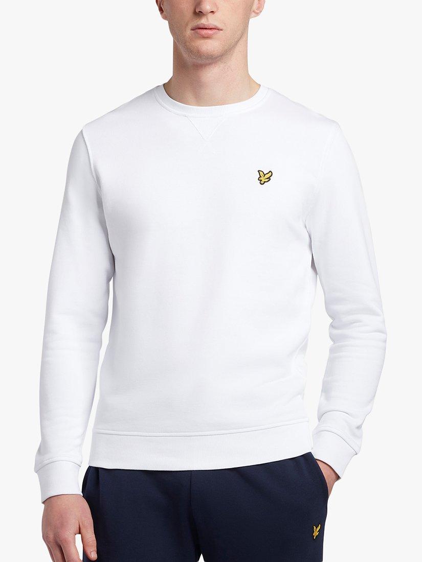 Product image 4 of 5, which shows Lyle & Scott Logo Crew Neck Cotton Sweatshirt, White, XS