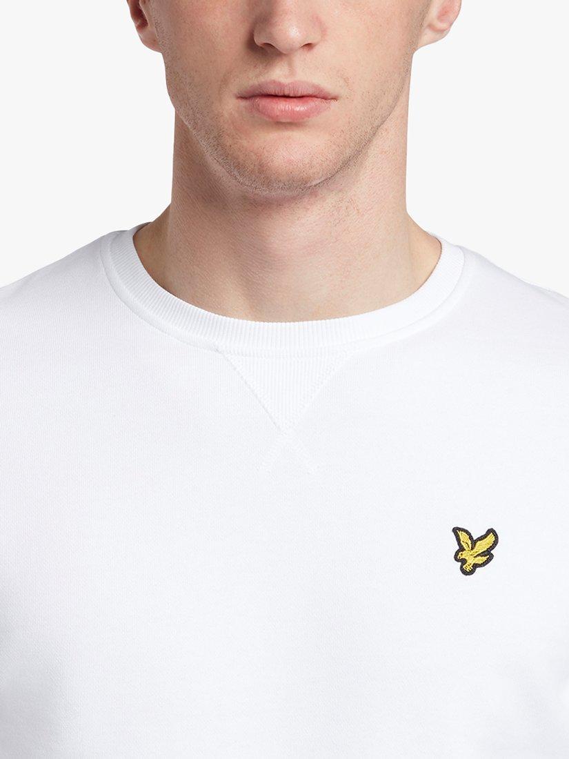 Product image 5 of 5, which shows Lyle & Scott Logo Crew Neck Cotton Sweatshirt, White, XS